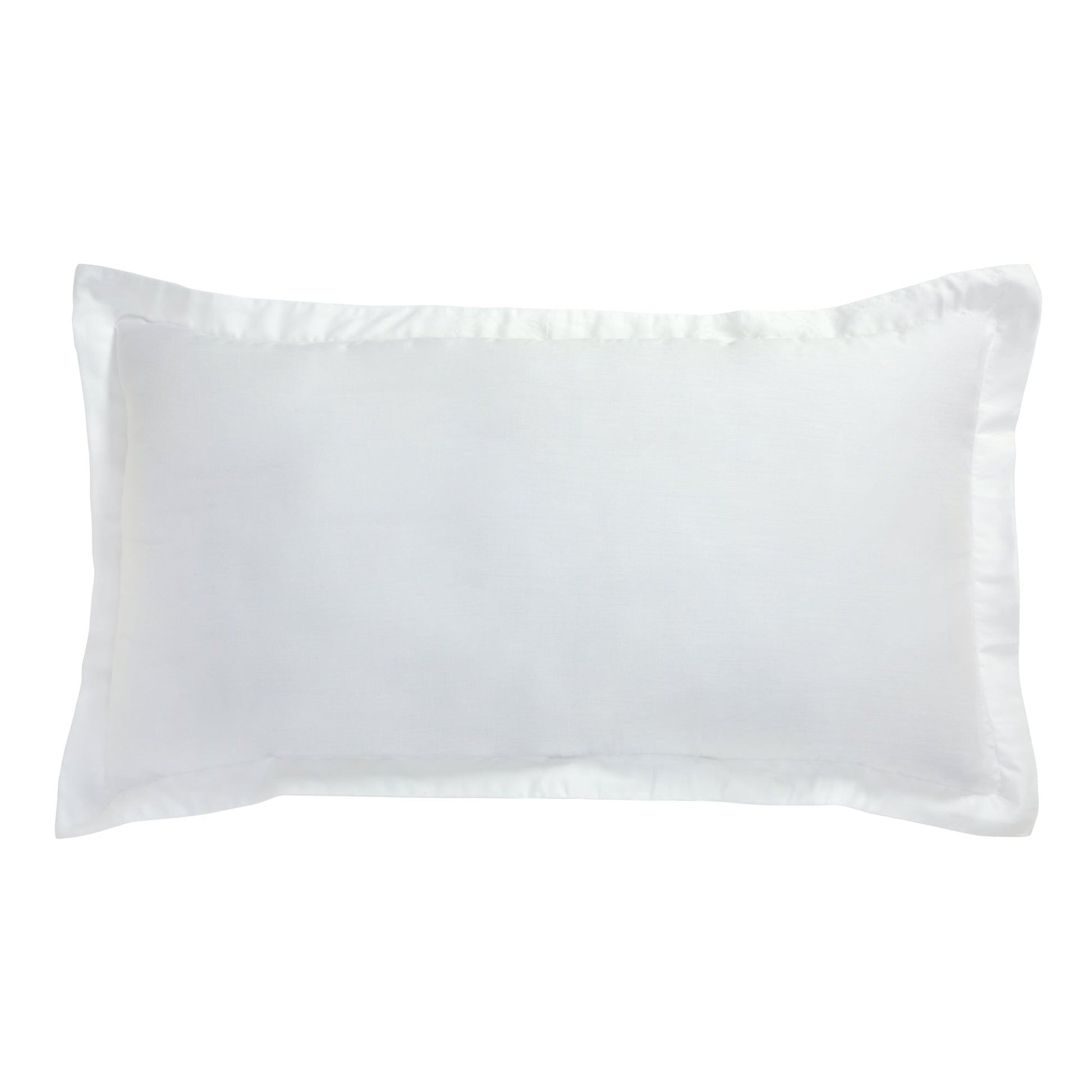 KS-045-2036_1|Crisp white sateen duvet cover, smooth luxurious finish, elegant ruffled edge detailing, premium and opulent bedroom linen.