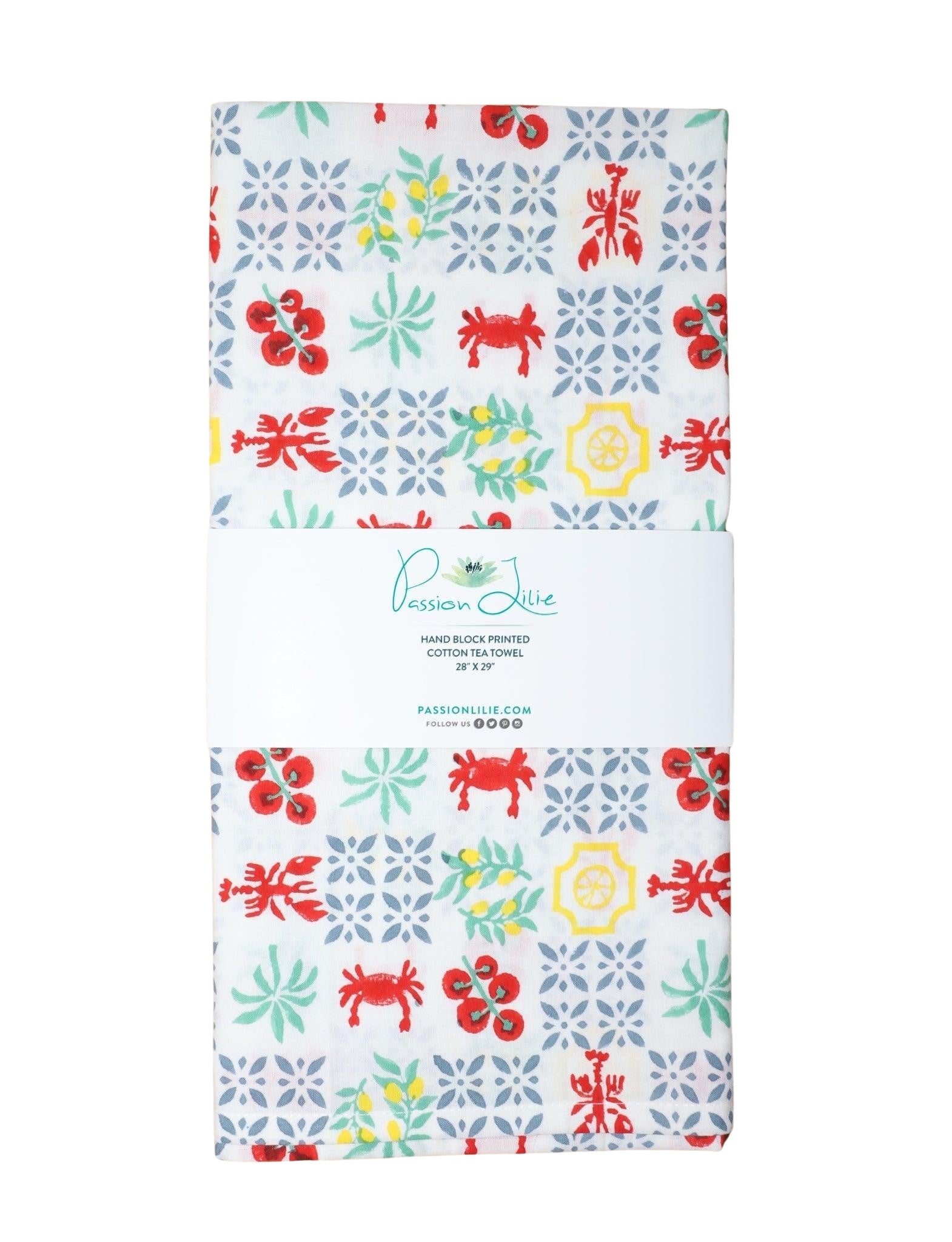 New Orleans Riviera Cotton Tea Towel - Passion Lilie