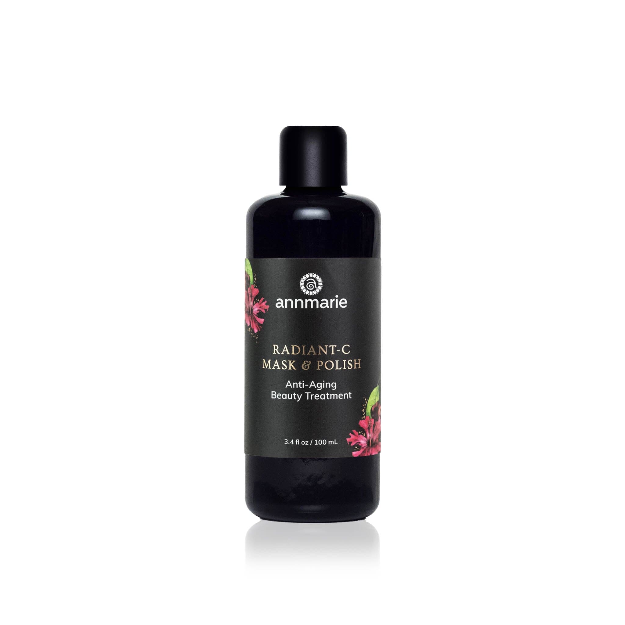 Radiant-C Mask & Polish anti-aging beauty treatment bottle on a clean white background