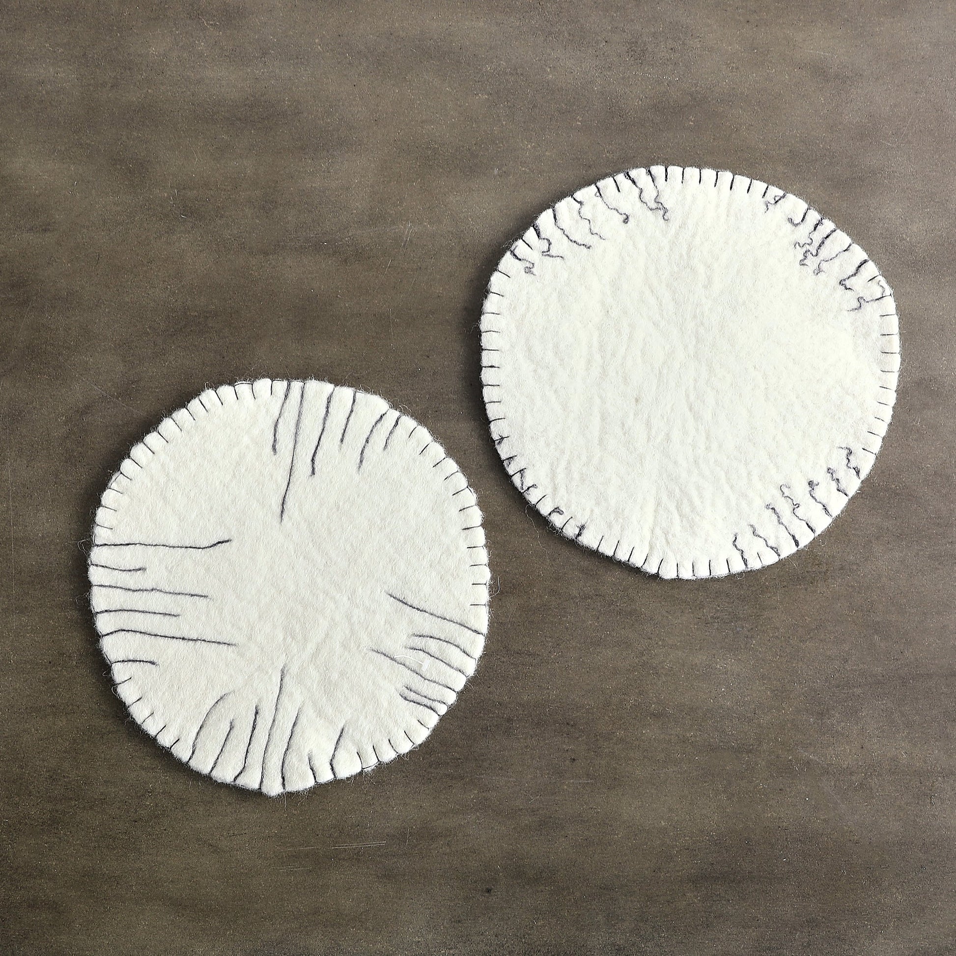 Round wool felt trivet
