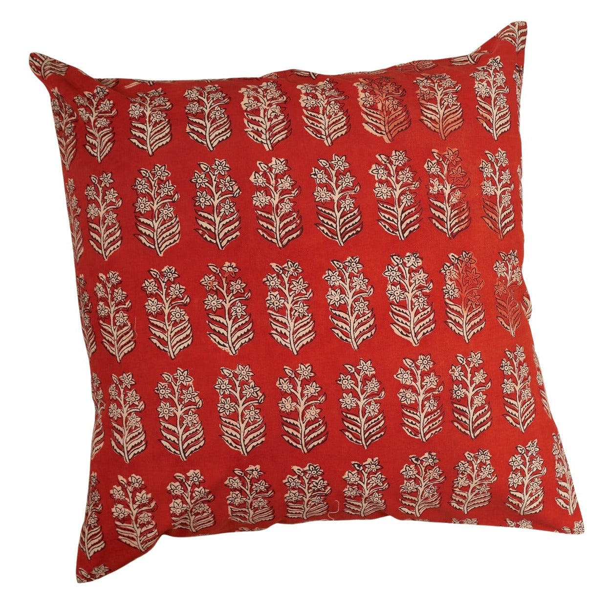 Red Ember Hand Block Print Pillow