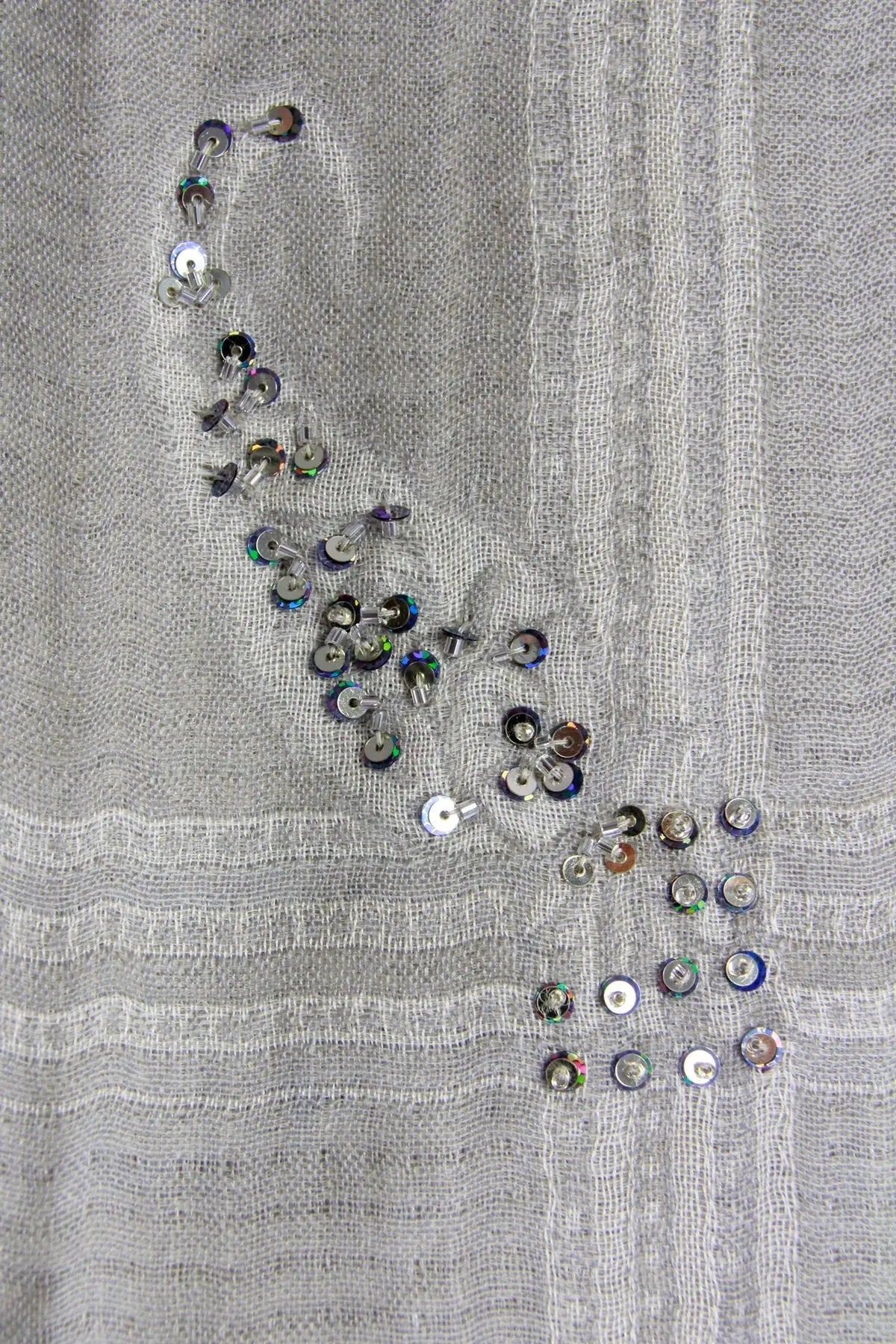 Sequin Oversized Block Scarf - Beige