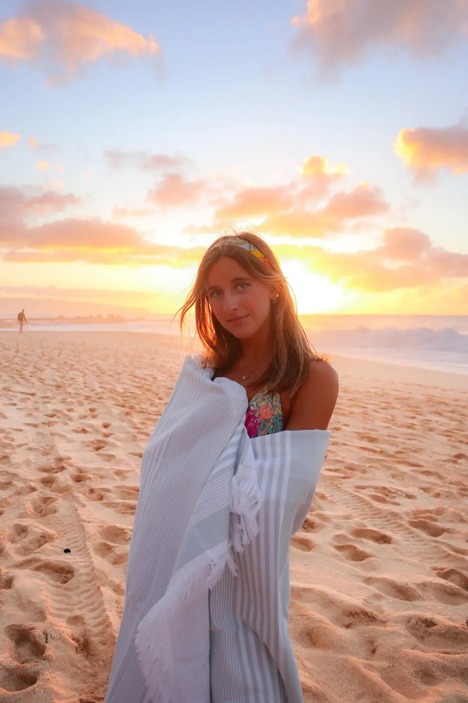 100% Organic Cotton Sunset Beach Towels Delilah Home