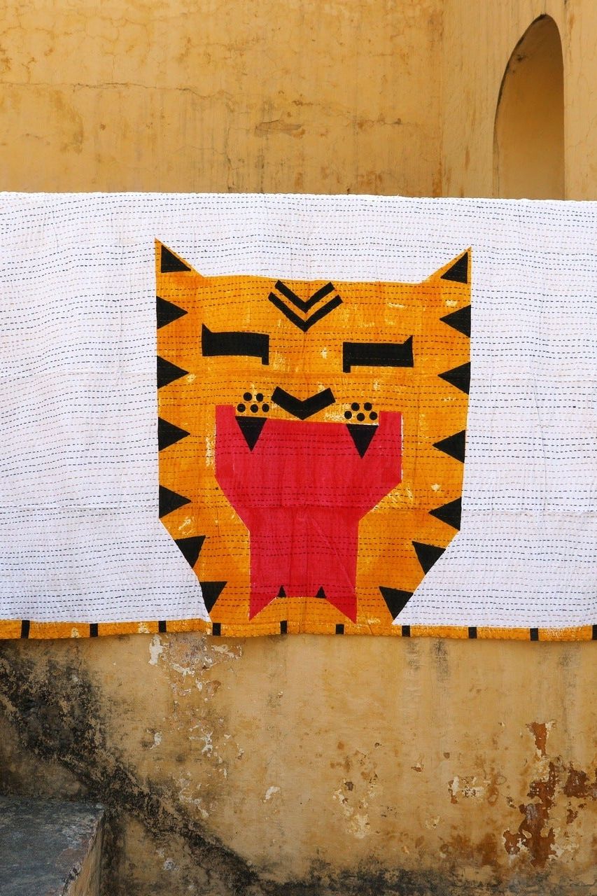 Tiger Kantha Throw