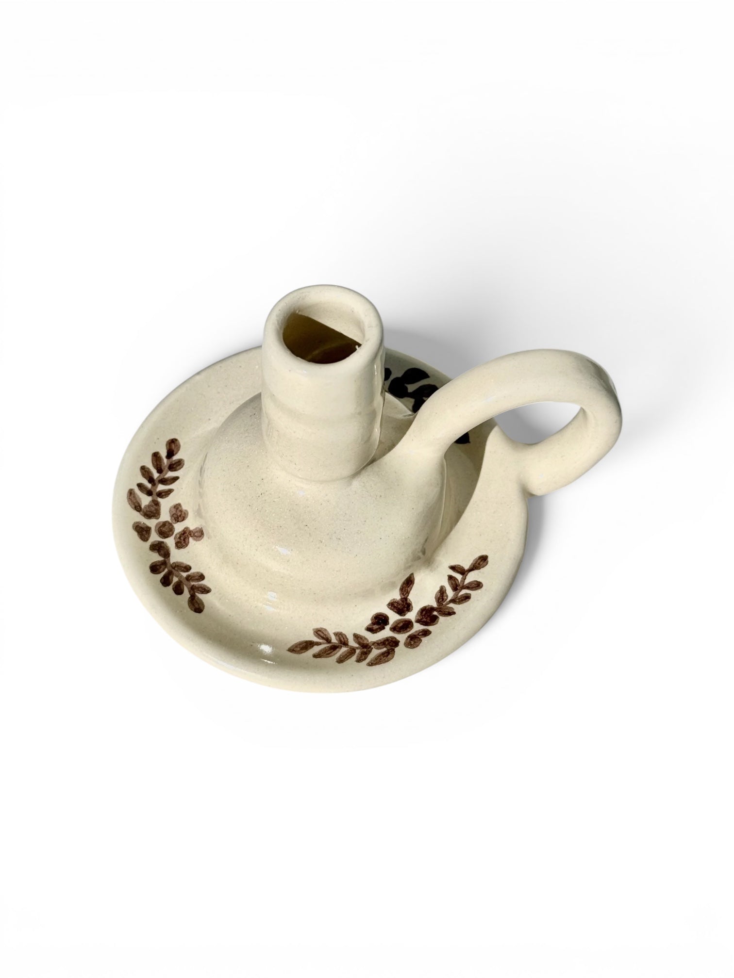 Hand-painted Margot Candle Holder, Brown