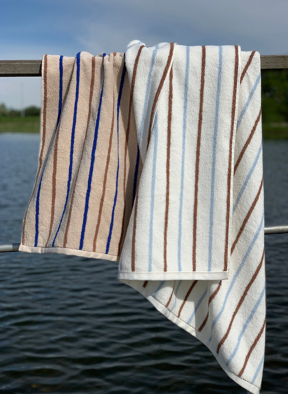 Raita Towel Medium Caramel Ice Blue 7