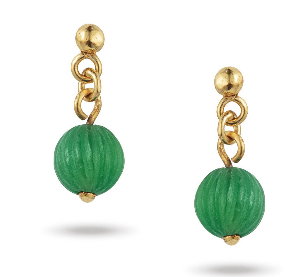 Nariman Drop Earrings - Green Onyx
