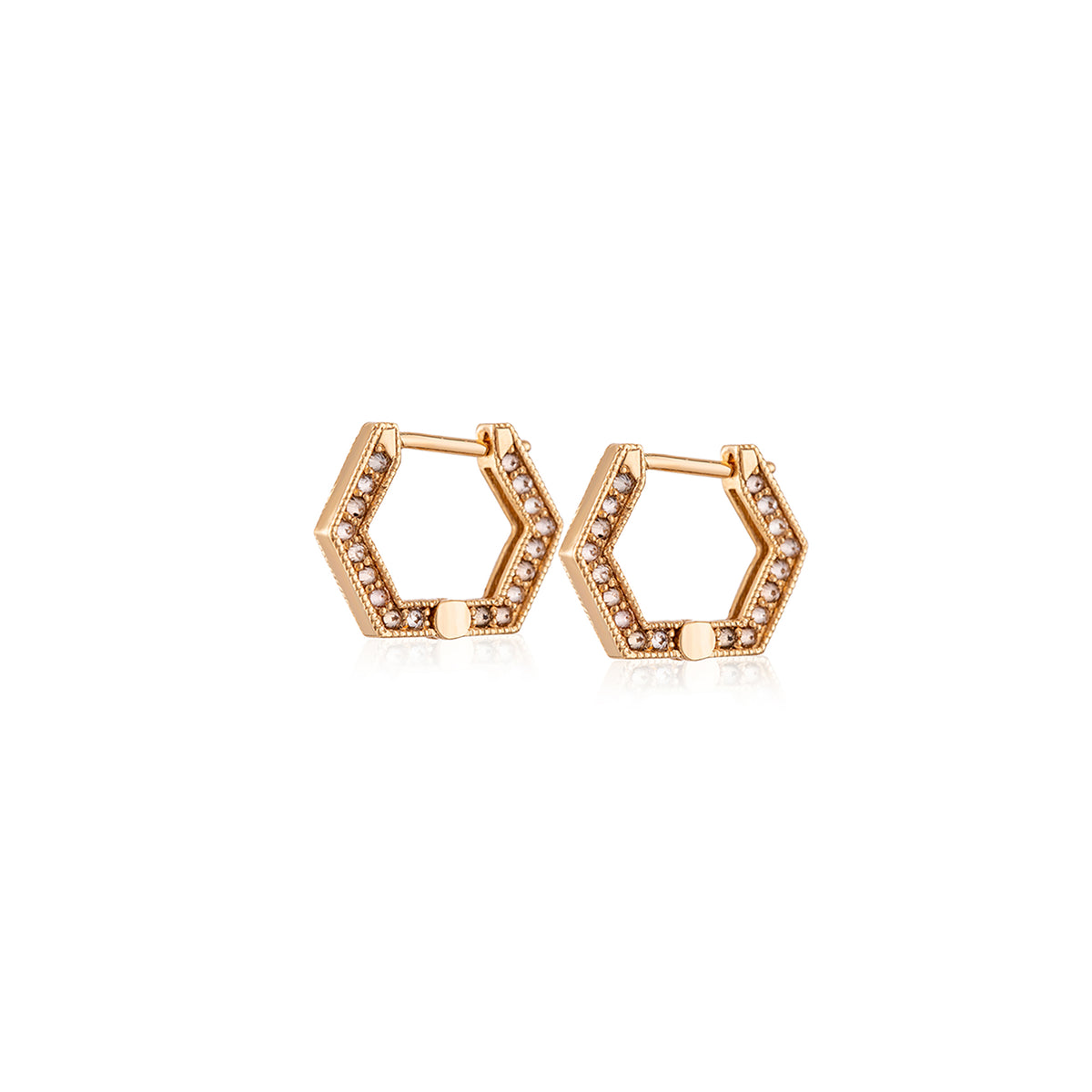 Bombini Hoops Champaign Diamond Earrings