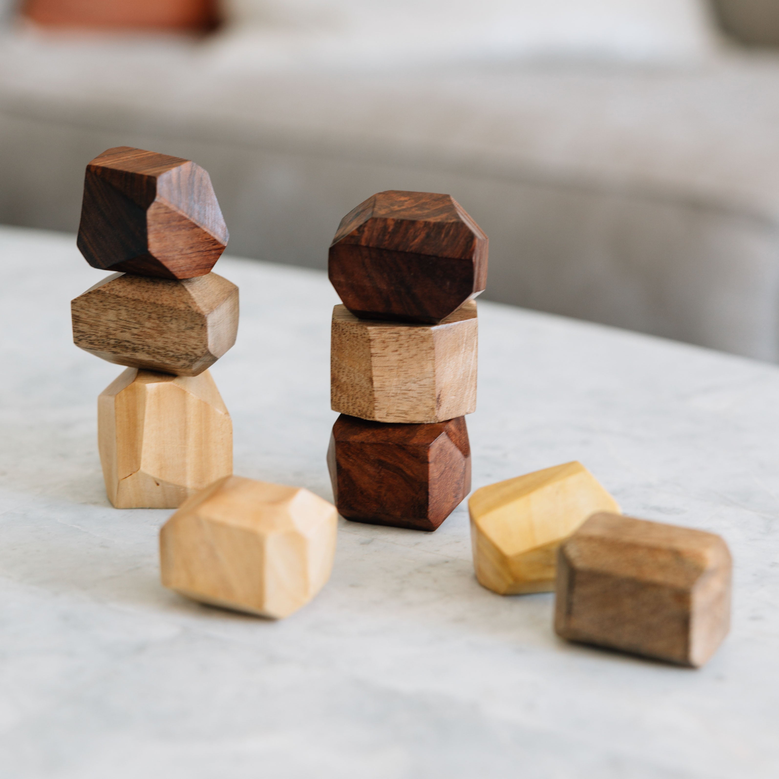 Upcycled Wood Stacking Stones - Set of 9 - Ten Thousand Villages