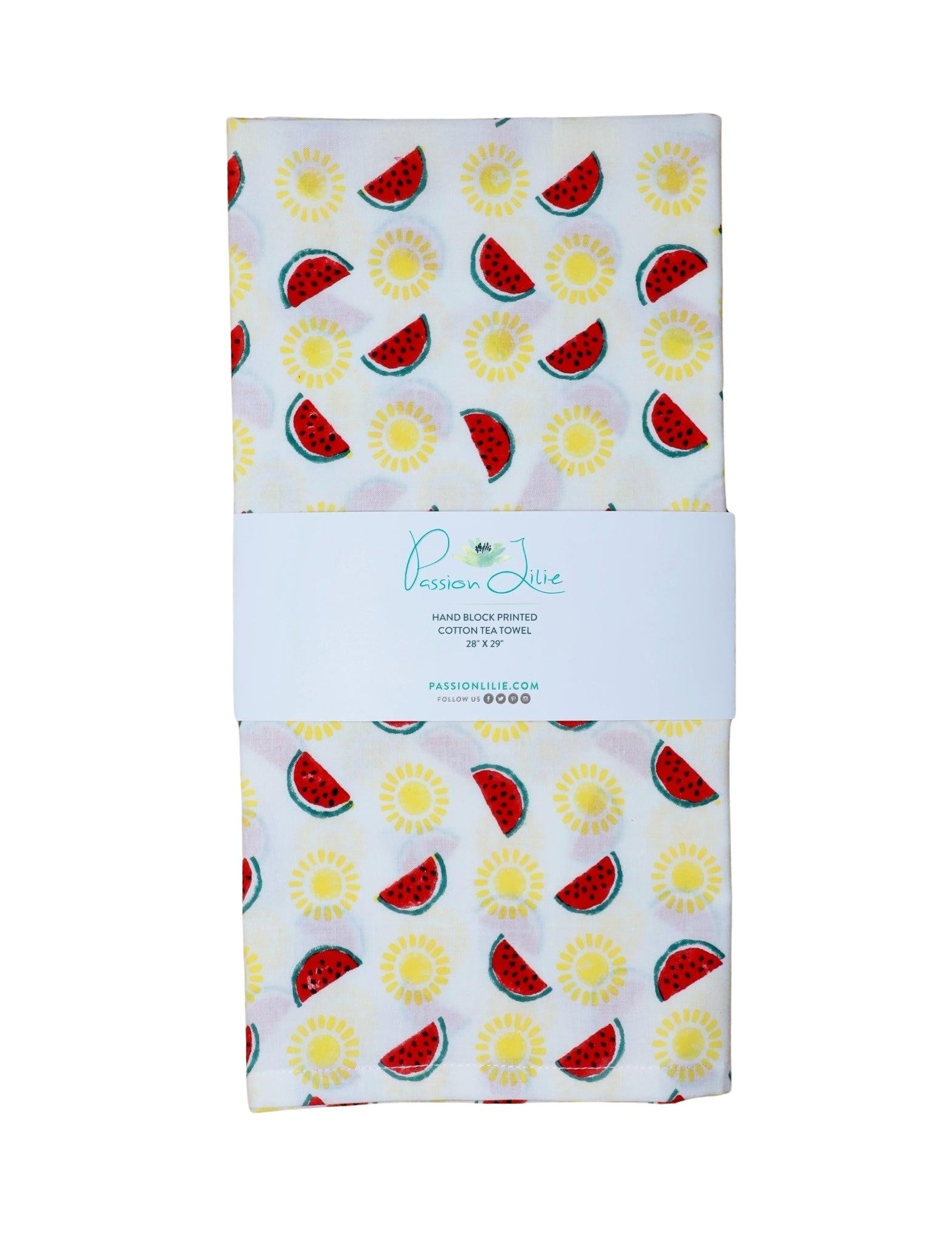 Watermelon & Sun Cotton Tea Towel - Passion Lilie