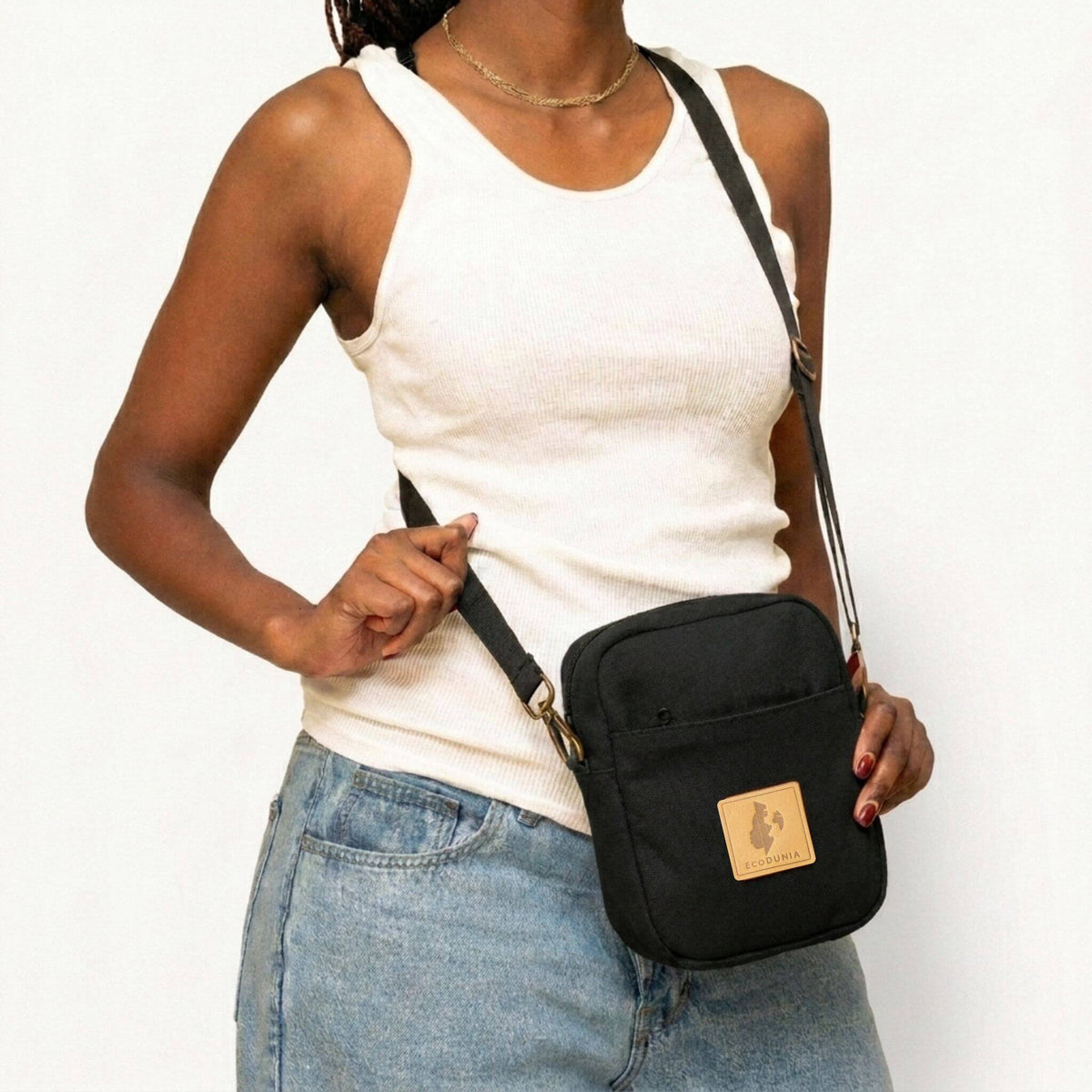 Rozi Canvas Crossbody Bag 2L #color_black