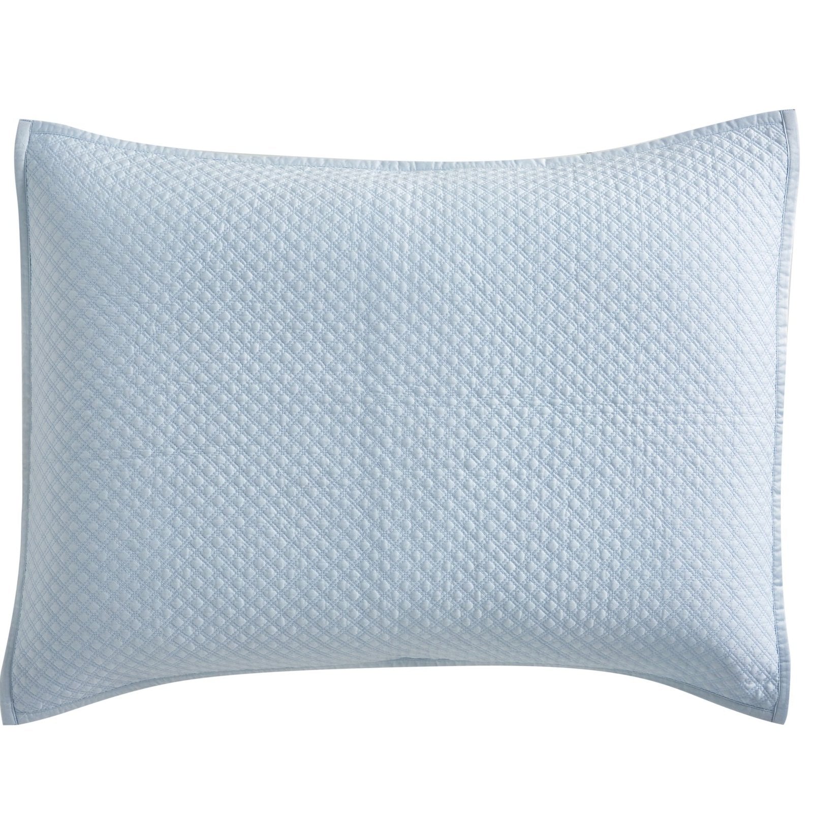 KS-251-2036_1|Light blue diamond-quilted coverlet pillow sham, providing a refreshing, clean look and subtle texture for serene bedrooms.