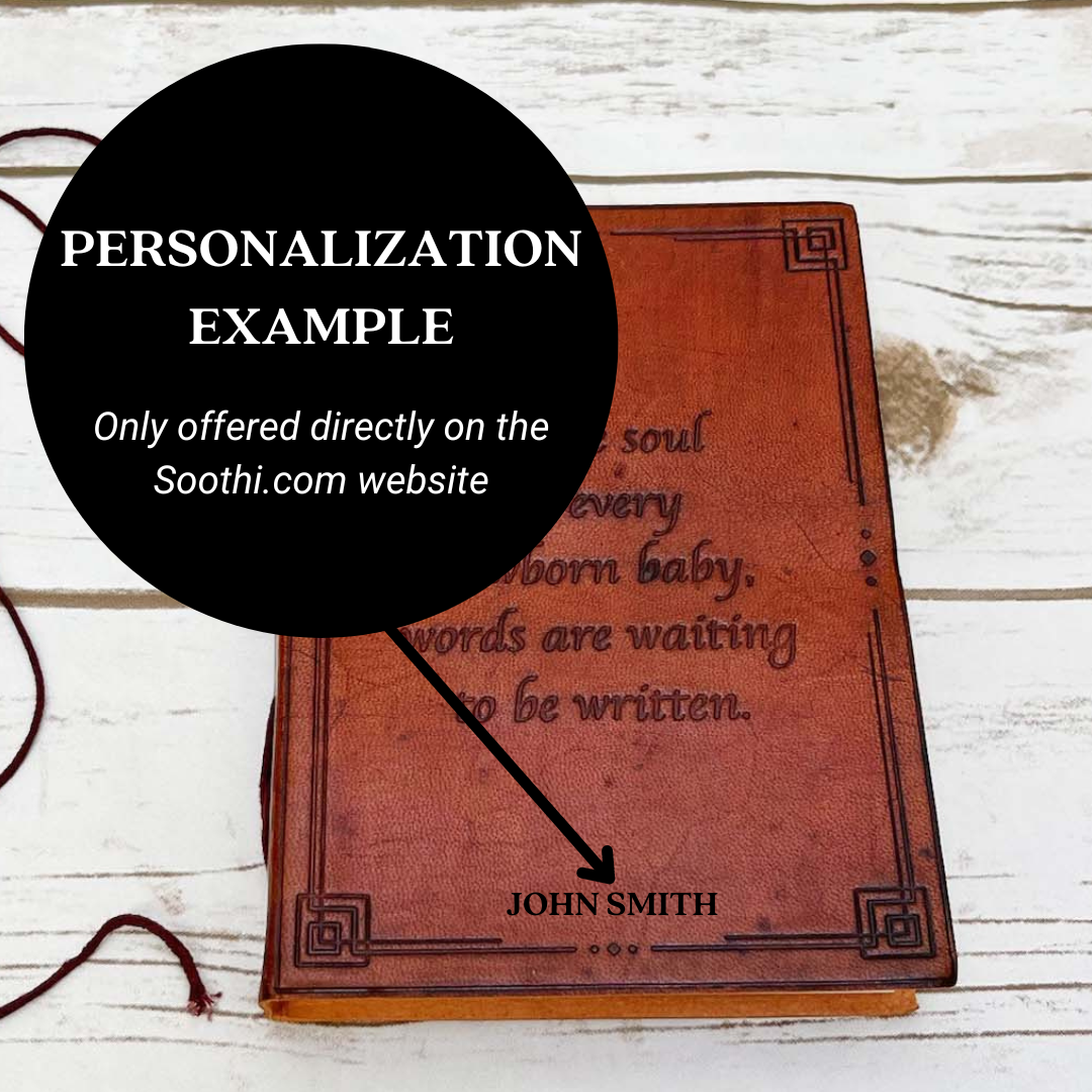 Personalized leather journal with meaningful quote – eco-conscious gift for writers, creatives, and thinkers