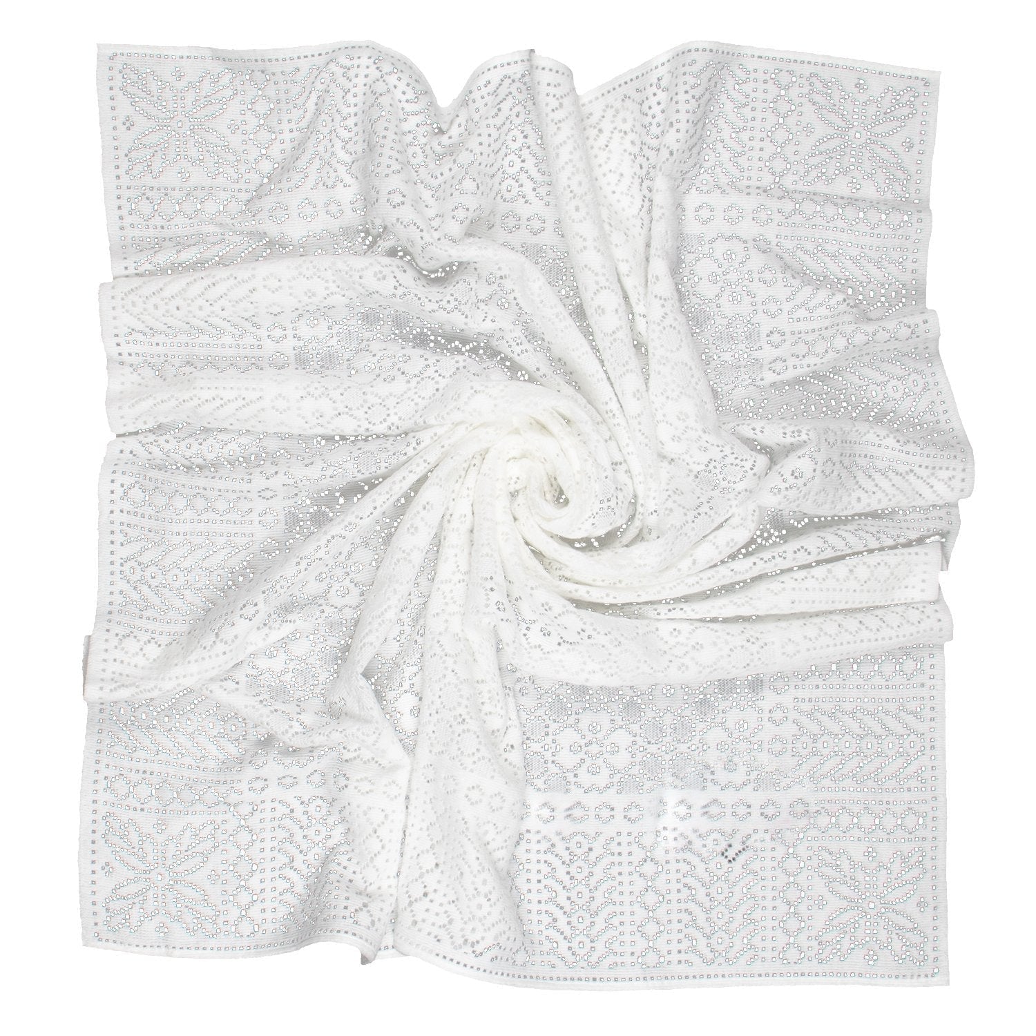 Southampton Home Lace Weave Baby Shawl ~ White ~-Gifts-[bar code]-Prince of Scots