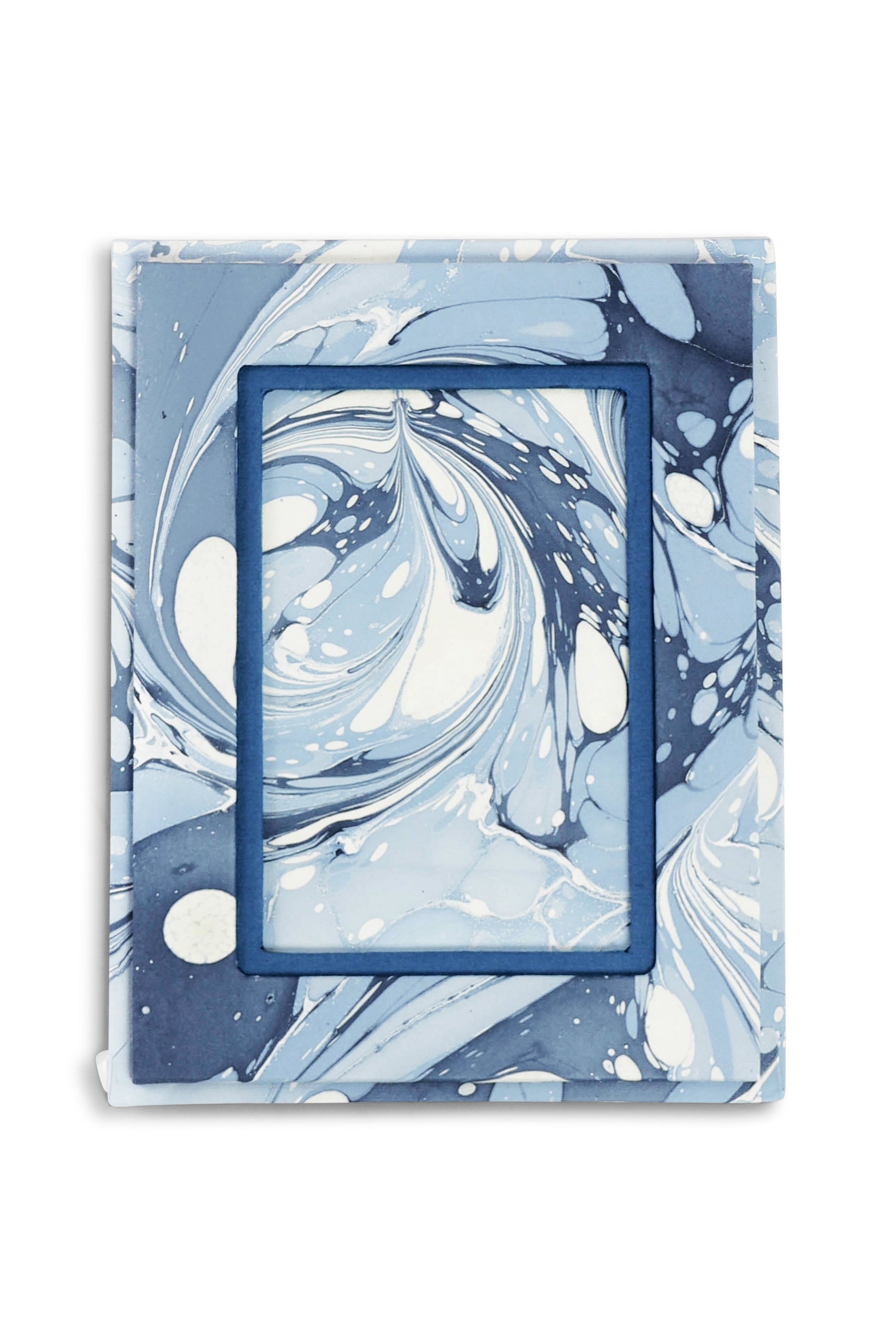 Hand-marbled Ocean Wave pattern 4x6 picture frame from Inner Child