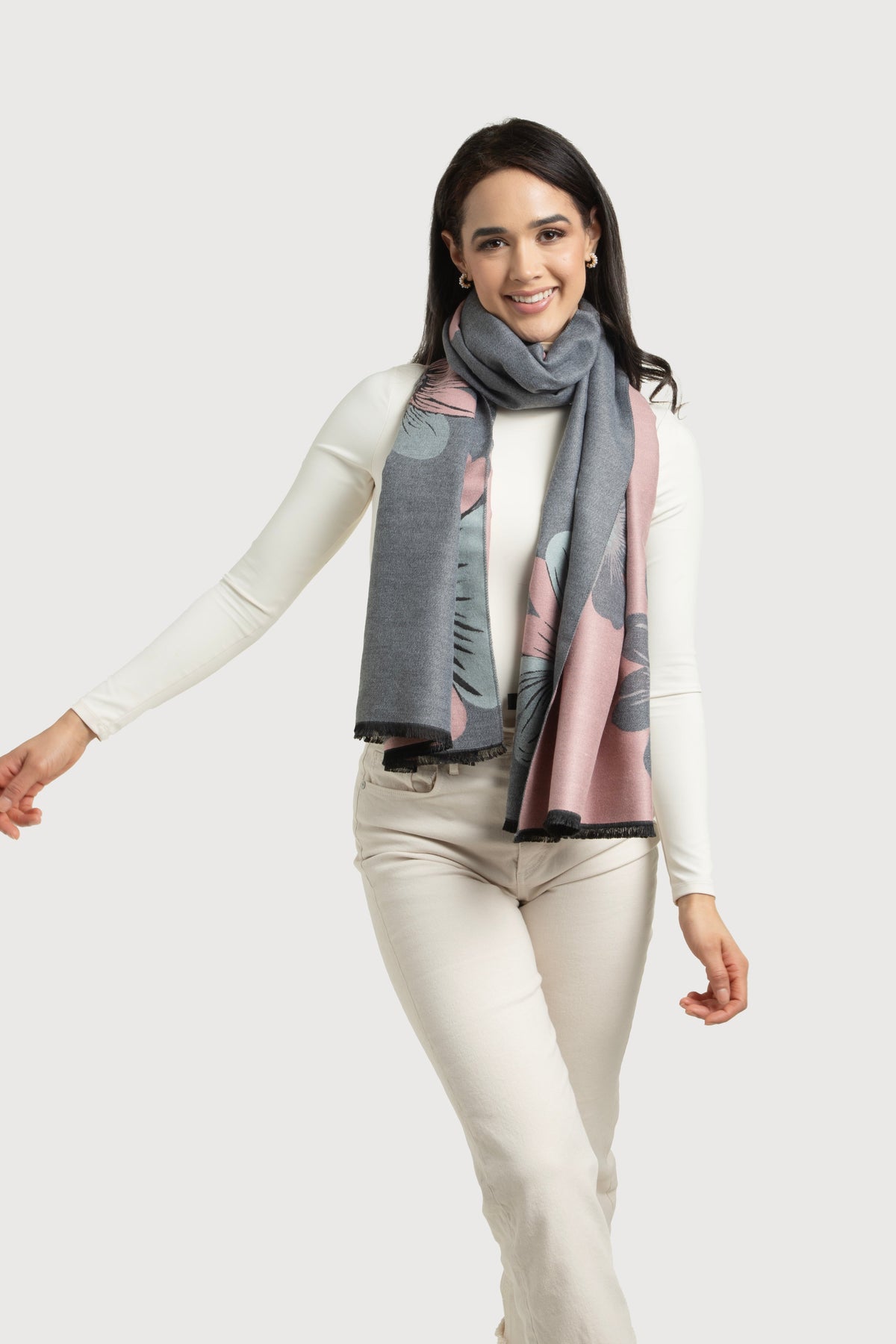 Reversible Garden Scarf - Gray