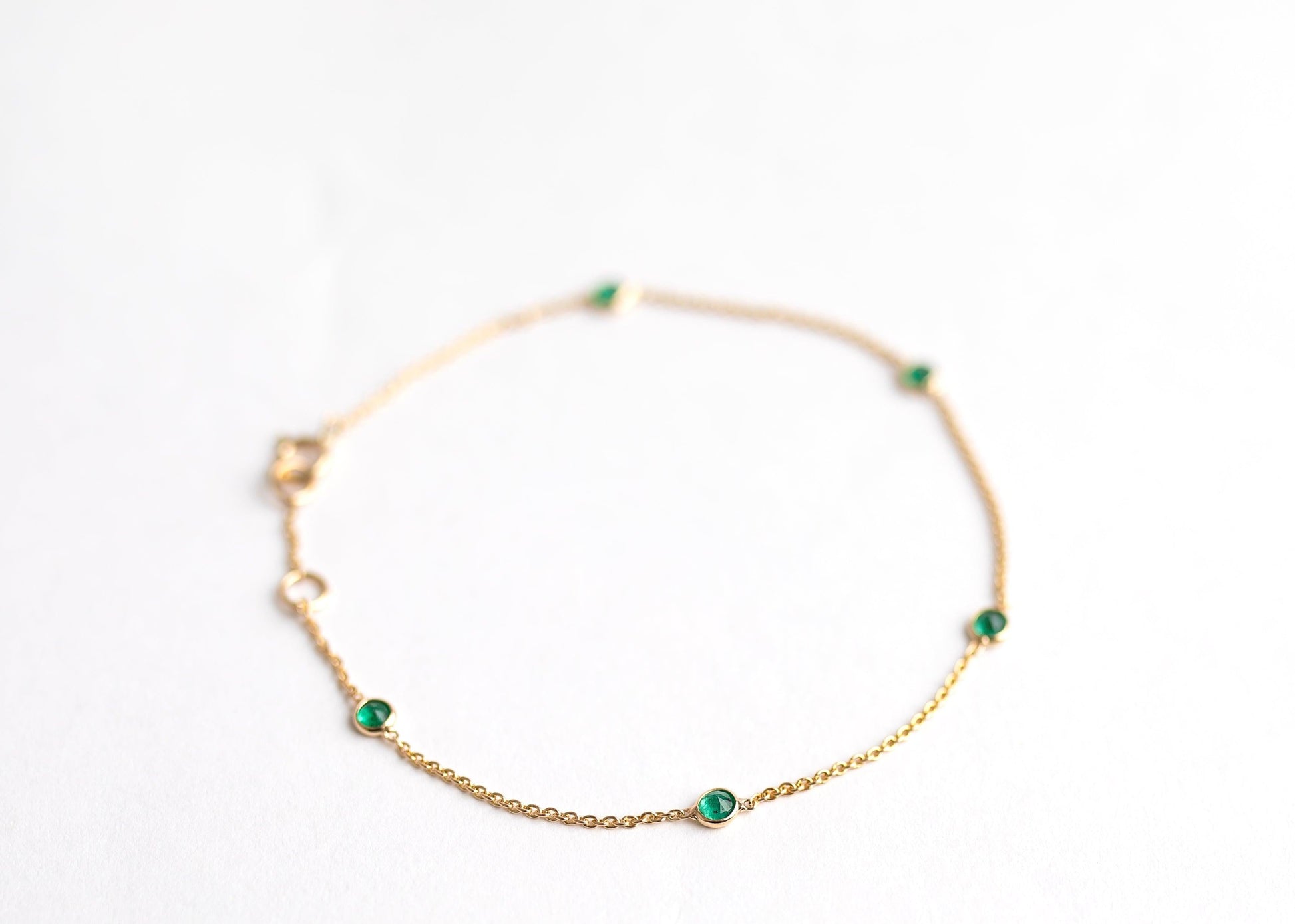 Emerald Spark (small) minimal everyday fine jewelry in solid gold and sterling 925 silver with natural gemstones.