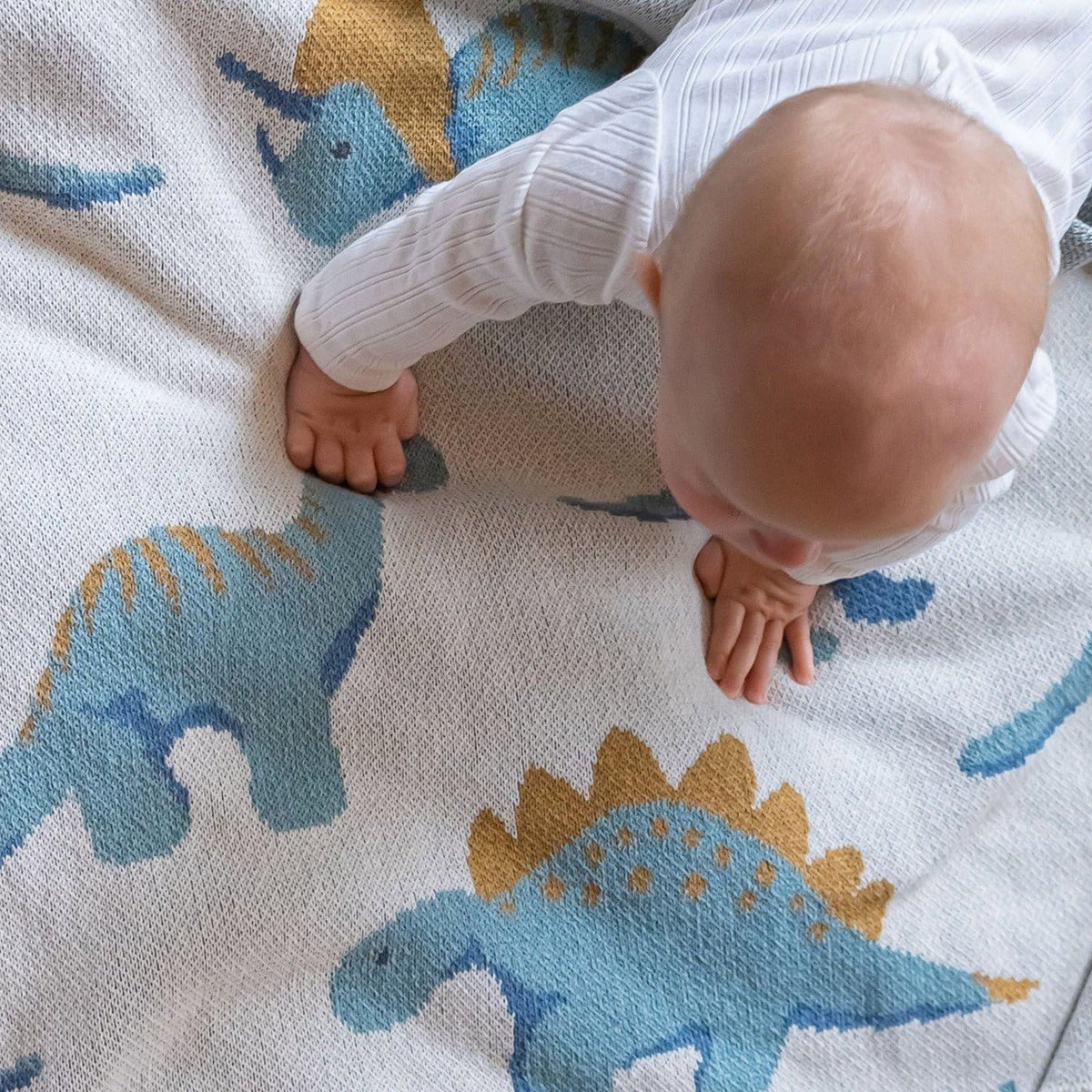 in2green Eco Baby Throws Baby Cotton Knit Blanket - Dinosaur 753275975305 BB02DN1