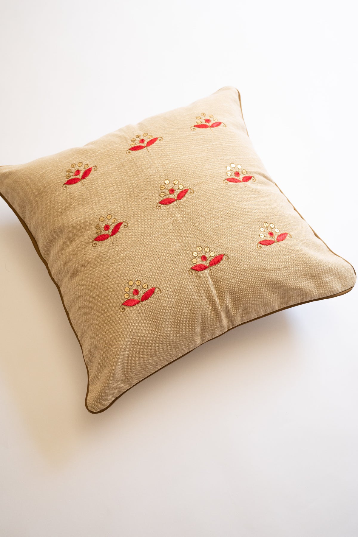 Gul Hand-Embroidered Square Pillow