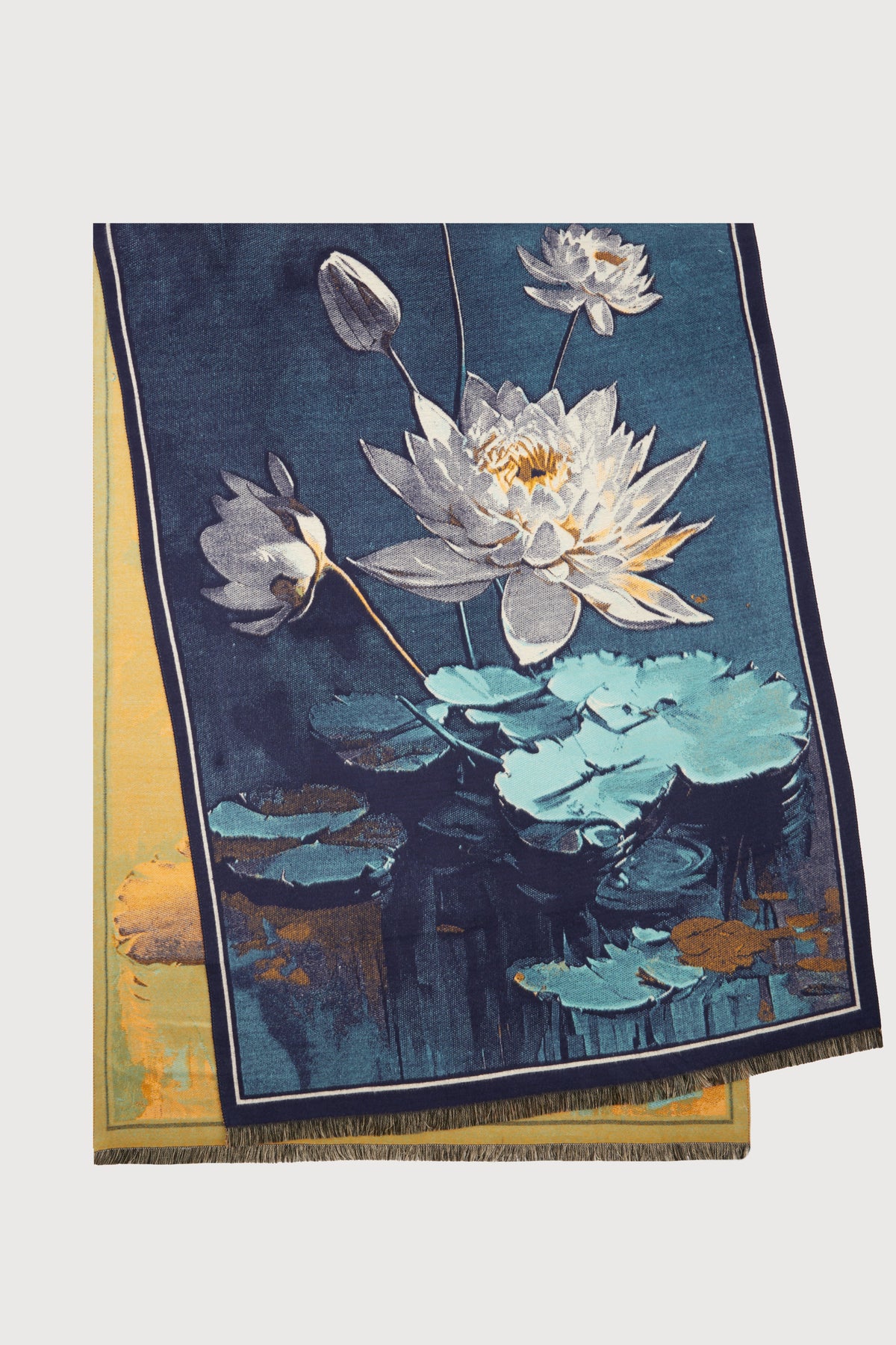 Lily Bold Reversible Scarf - Blue Combo
