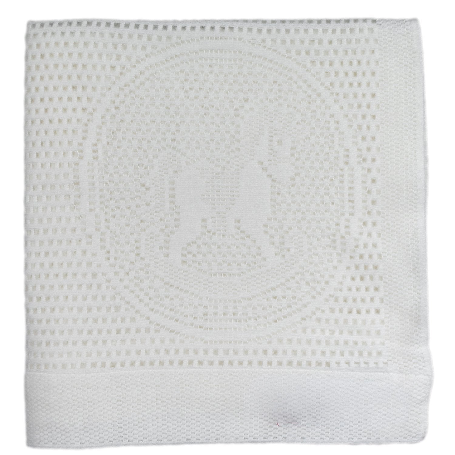 Southampton Home Lace Weave Rocking Horse Baby Blanket ~ White ~-Gifts-[bar code]-Prince of Scots