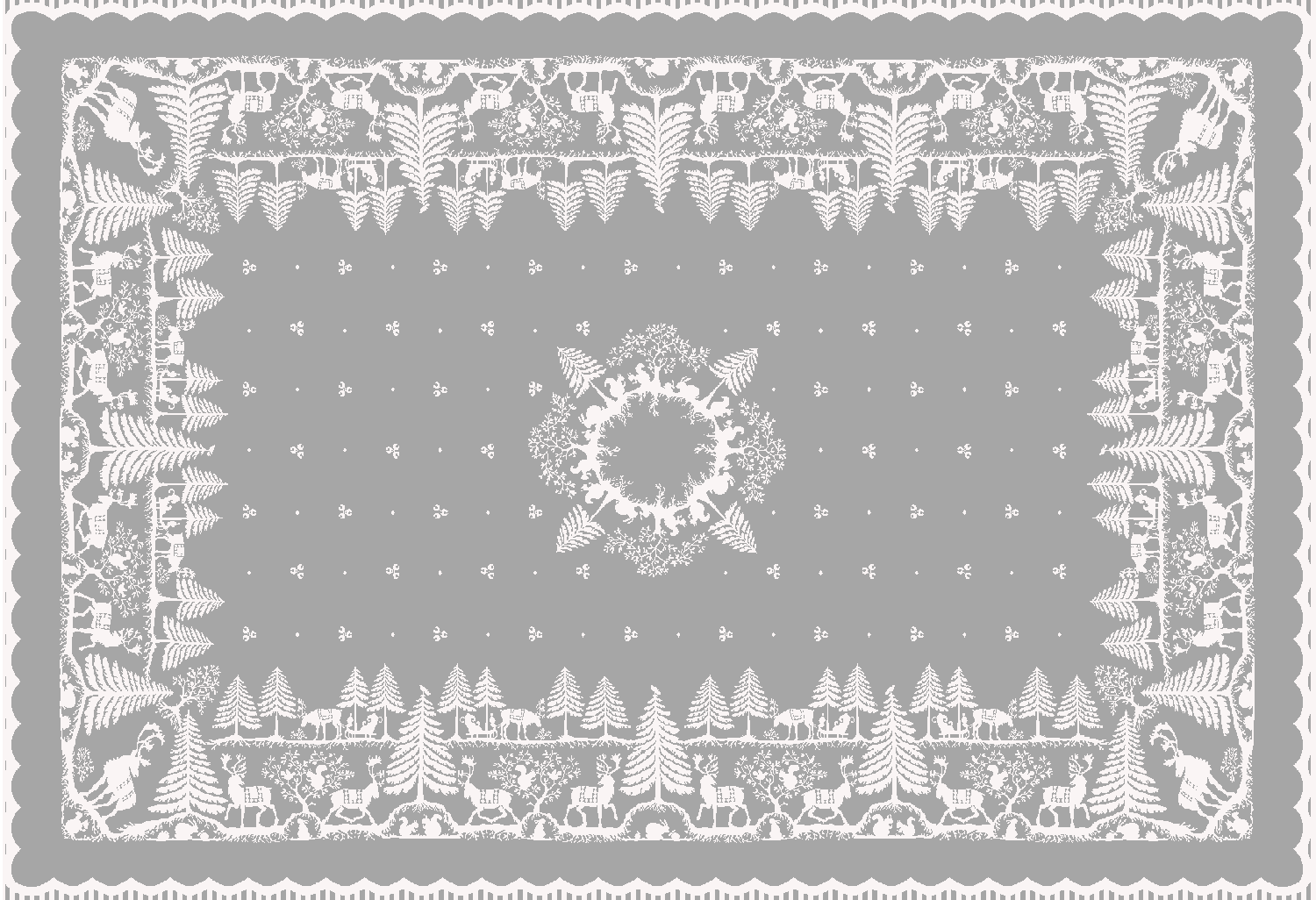 Prince of Scots Scottish Leno Gauze Christmas Tablecloth ~ Snow Lurex ~-Home Gifts-Prince of Scots-MadrasSnowTable-810032752323-Prince of Scots