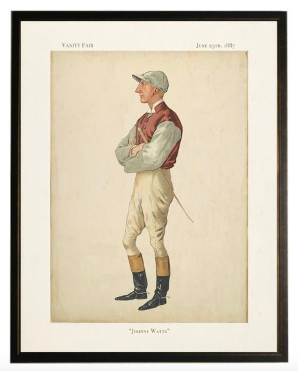 "Johnny Watts" Jockey in Copper and Black Frame