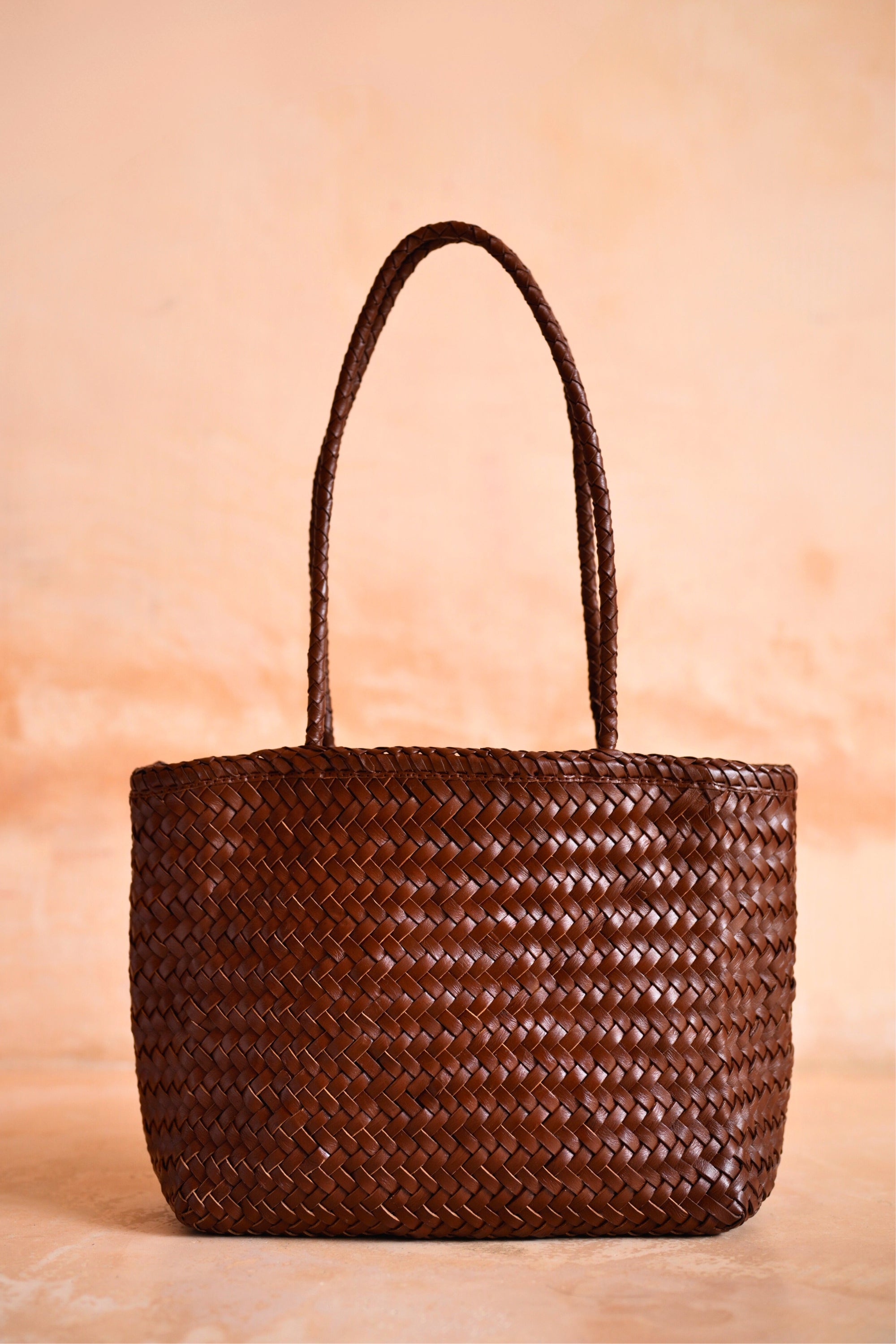 Garcia Artisan Handwoven Leather Tote in Brown