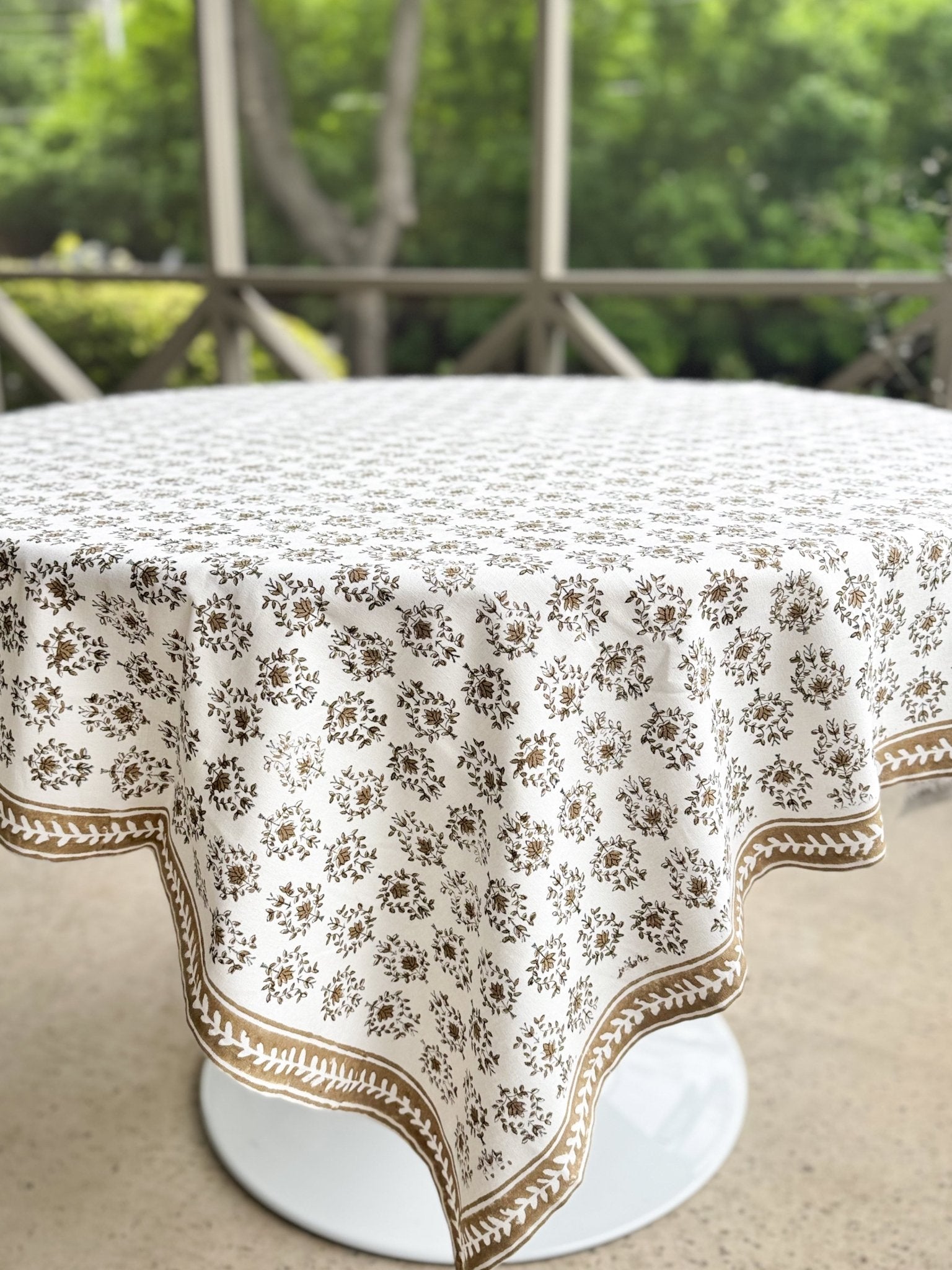 Table Throw - Lotus, Black & Chai - The Mended Company