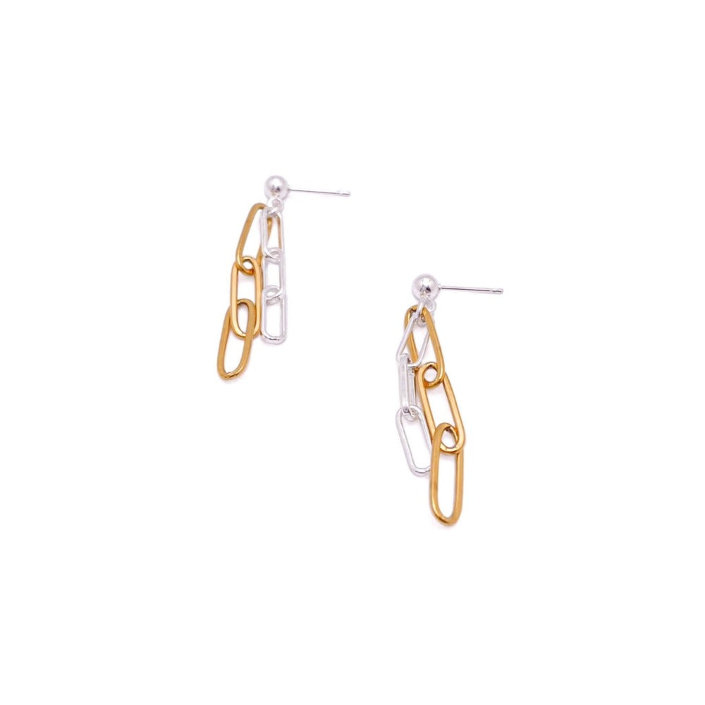 Gold silver paperclip jewelry modeled