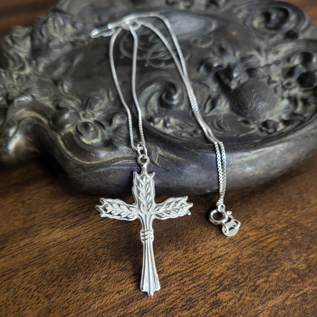 Harvest Wheat Cross in Sterling Silver