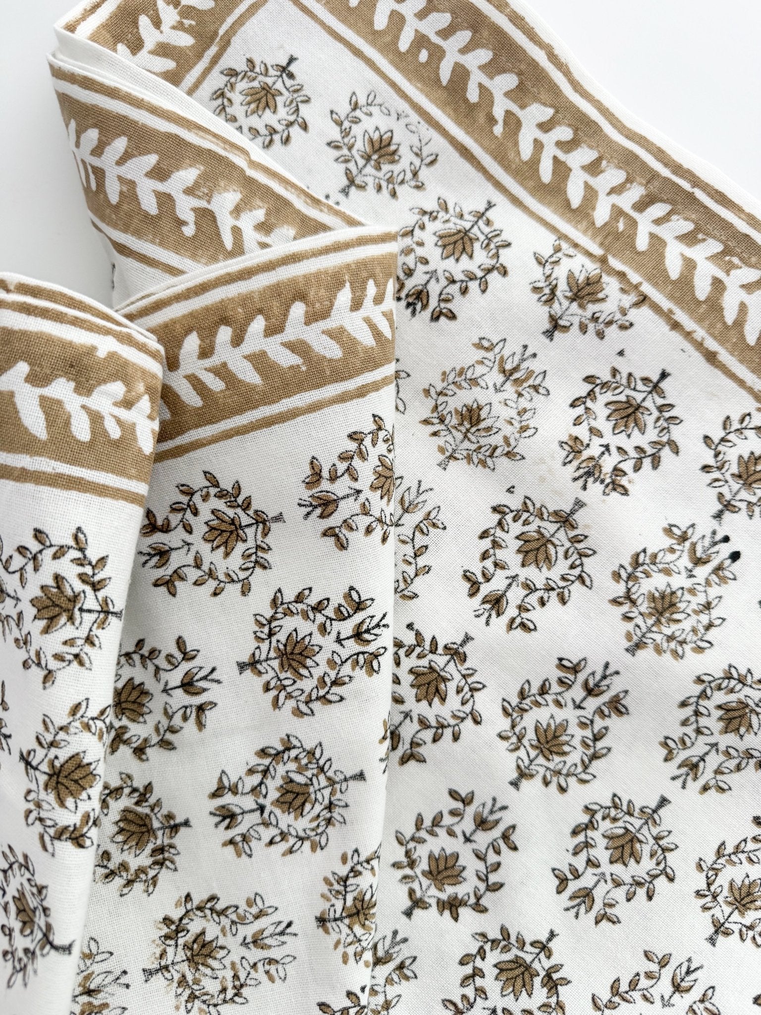 Table Throw - Lotus, Black & Chai - The Mended Company