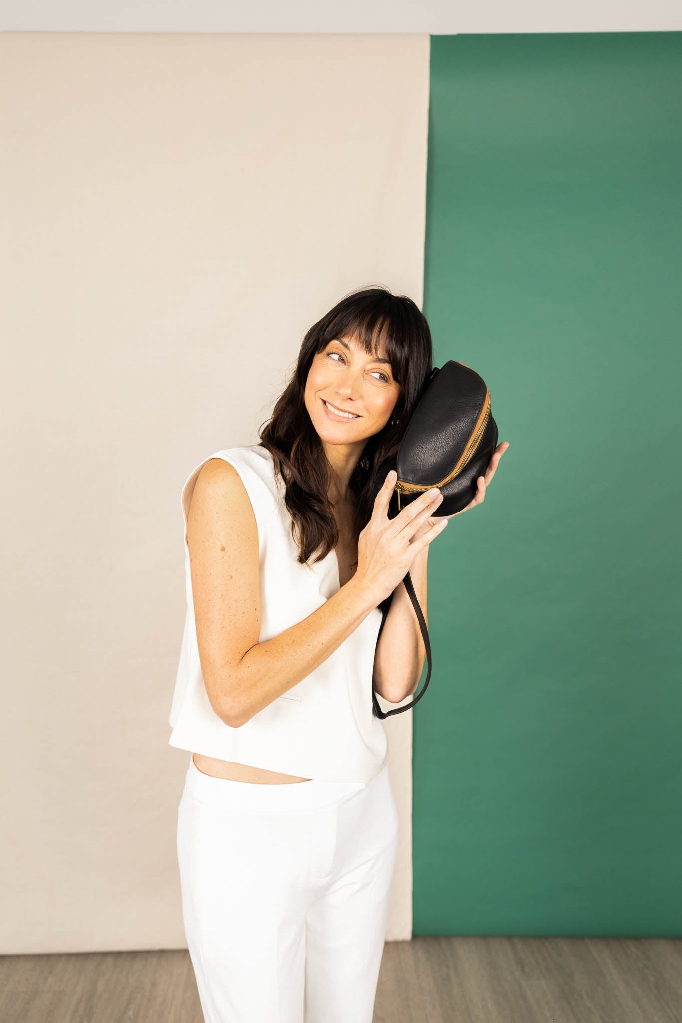 hip bag in black from our spring collection - detail view.