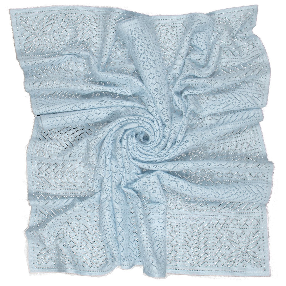 Southampton Home Lace Weave Baby Shawl ~ Blue ~-Gifts-[bar code]-Prince of Scots