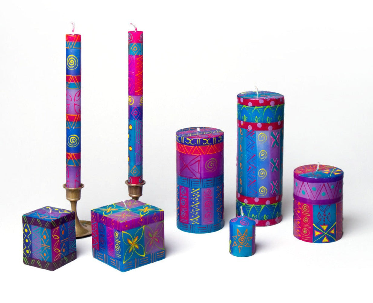 Blue Moon Painted Candles