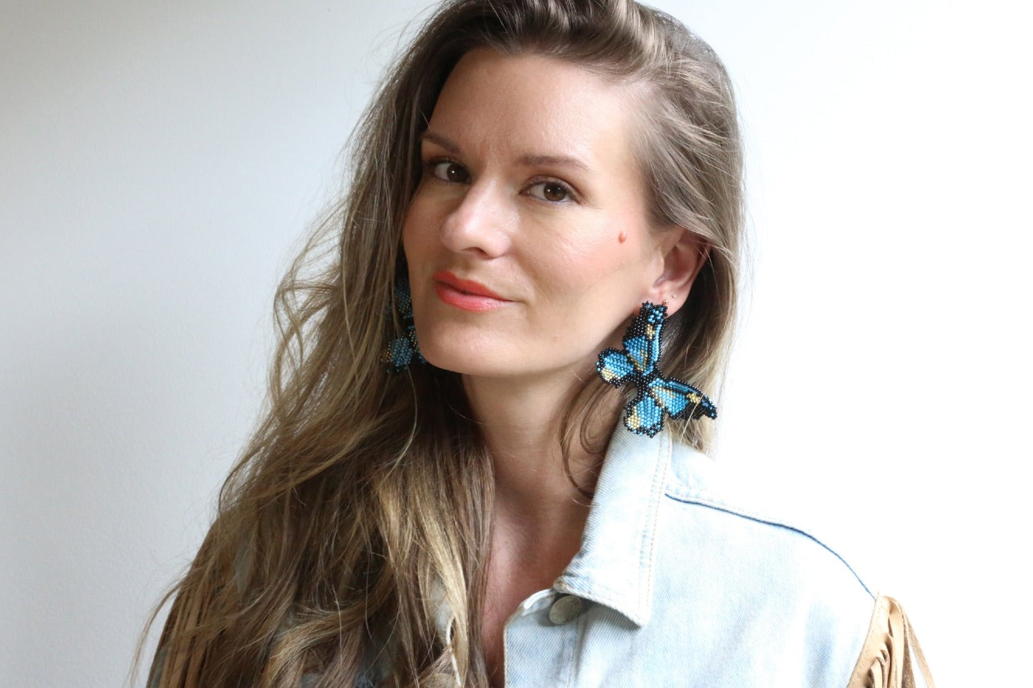 Butterfly Blue Embera Earrings