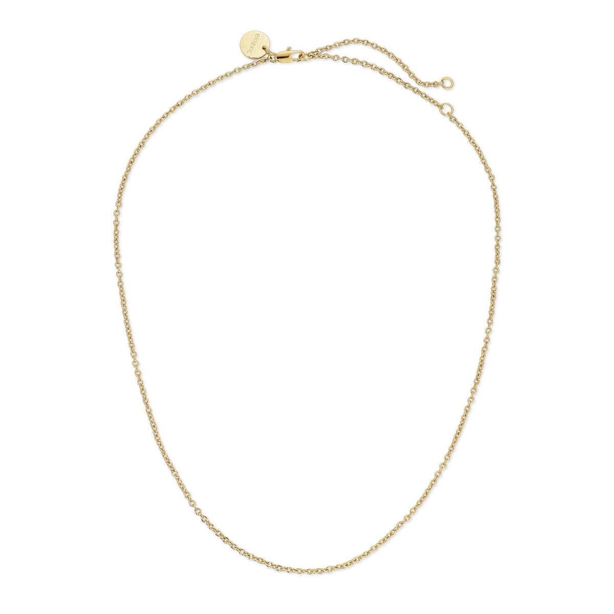 Gold chain necklace from the Micro Cable Link Chain collection showing shiny links