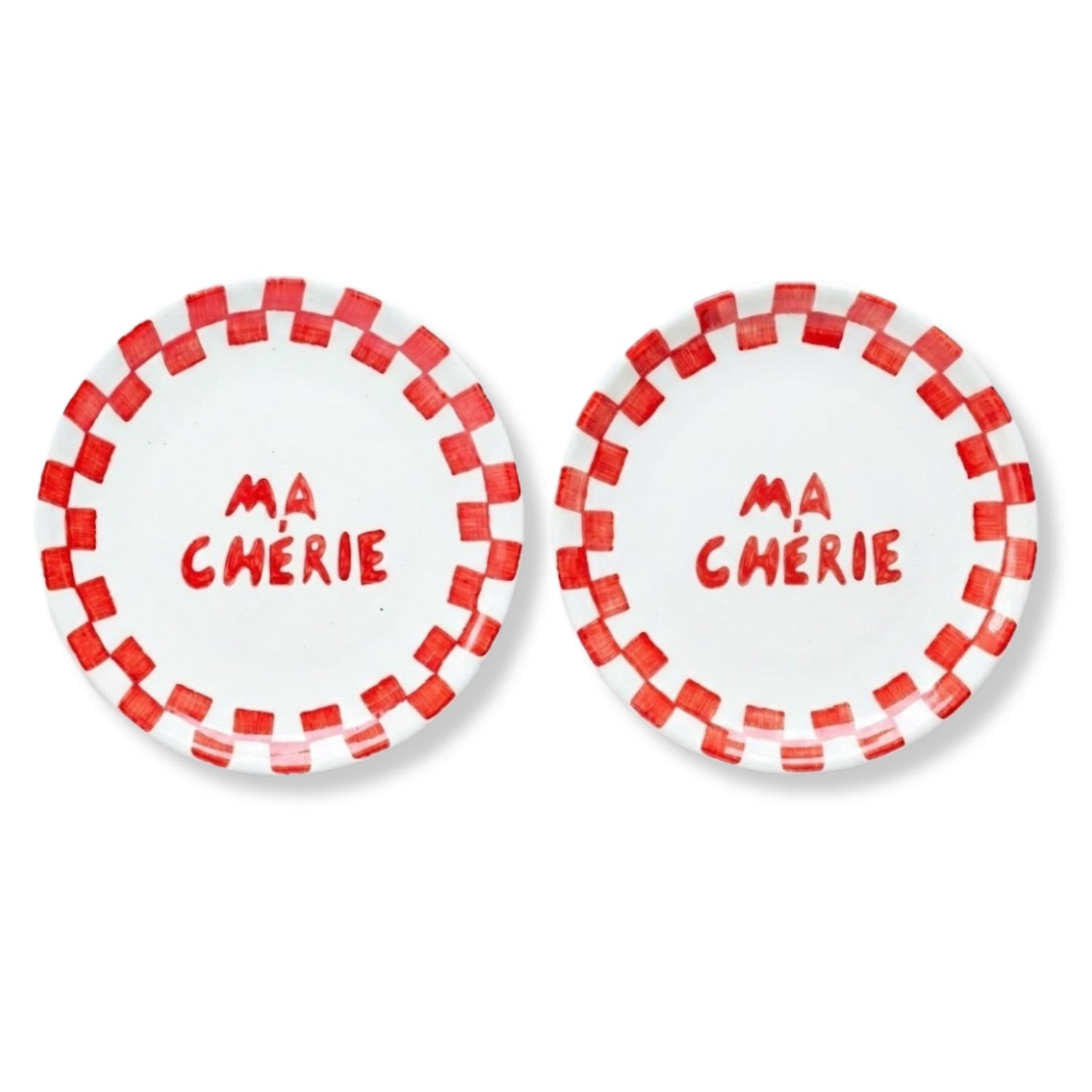 S/2 Ma Cherie Ceramic Snack Plate