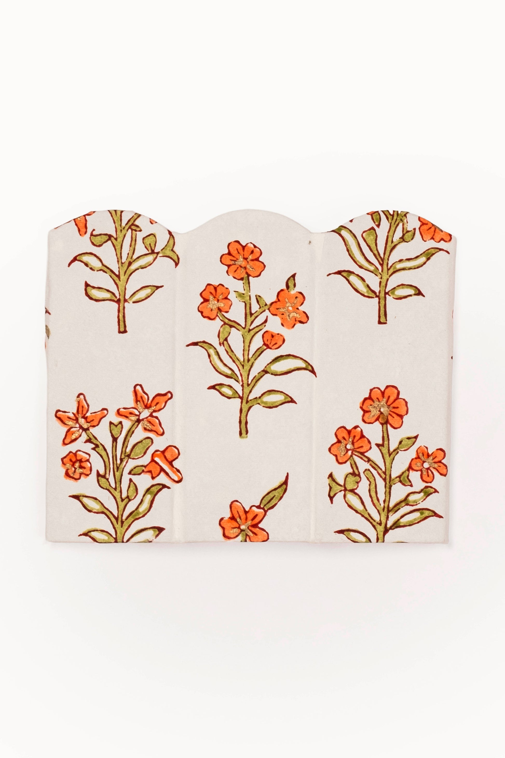 Block Print Pencil Holder - Leela Apricot (Collapsible)