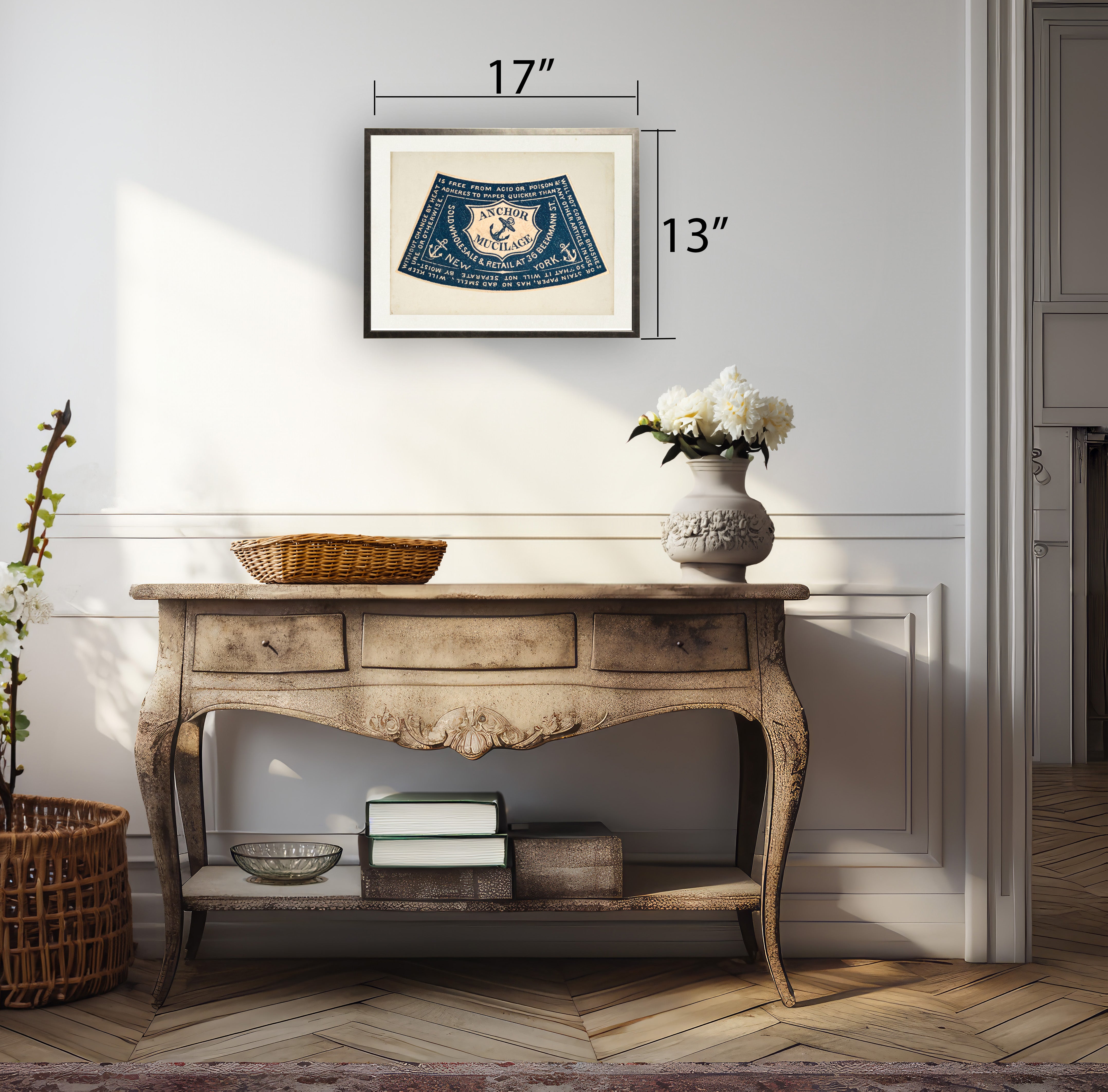 Vintage Anchor Label in Navy