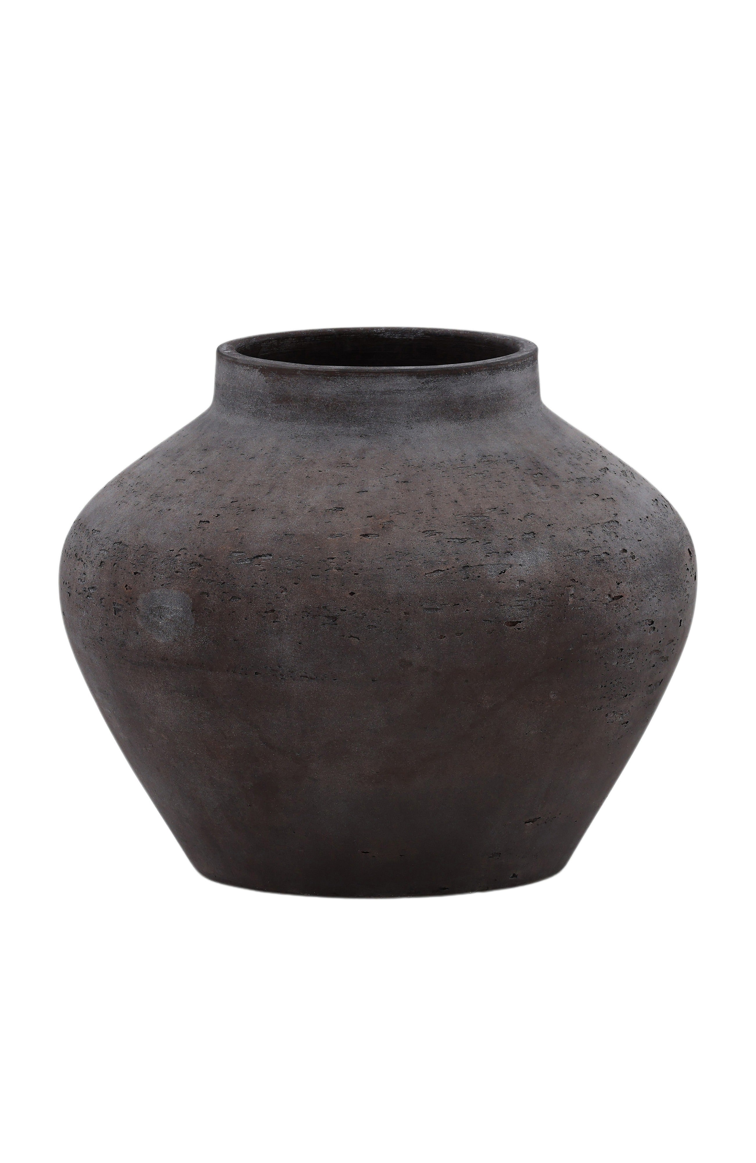 Selene Cement Outdoor Vase - Medium - Brown