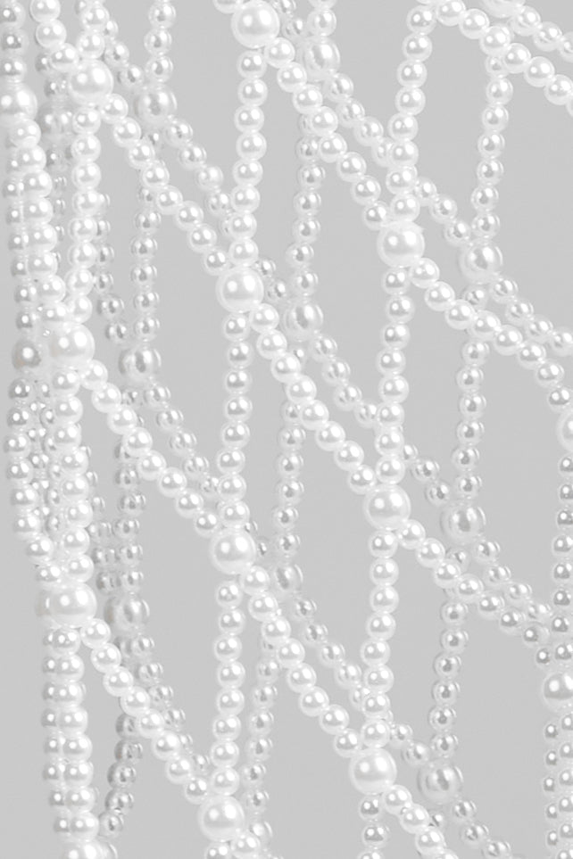 Pearl Beaded Cover Up - White