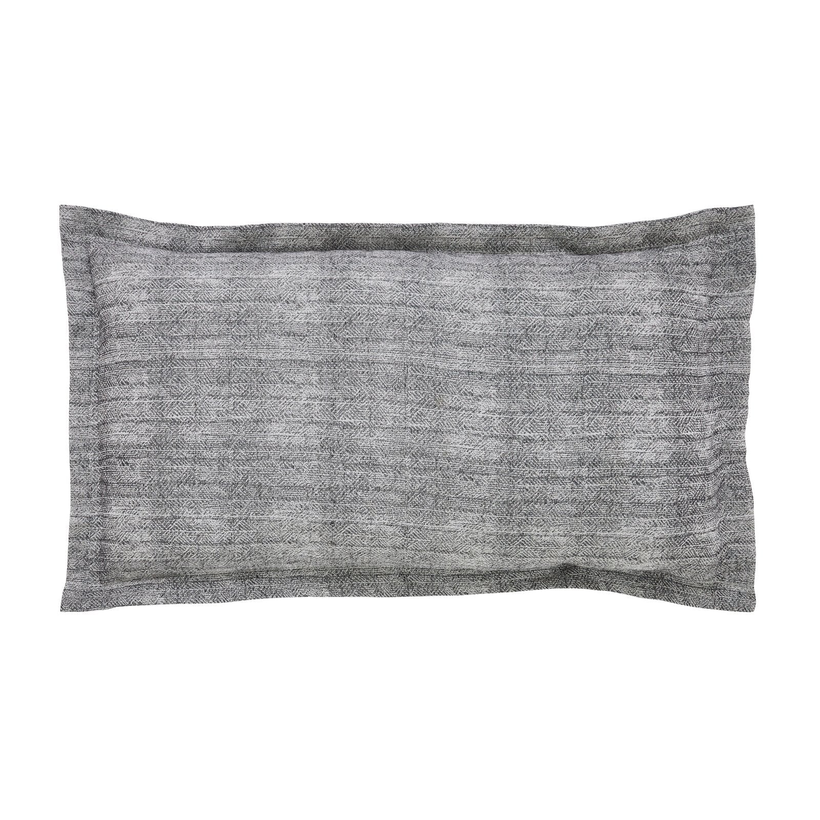 KS-034-2036_1|Sophisticated dark grey textured pillow sham, a contemporary bedding accent to enhance any modern duvet cover ensemble.