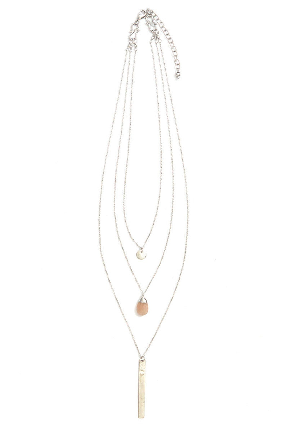 silver triple layered convertible necklace | Fair Anita