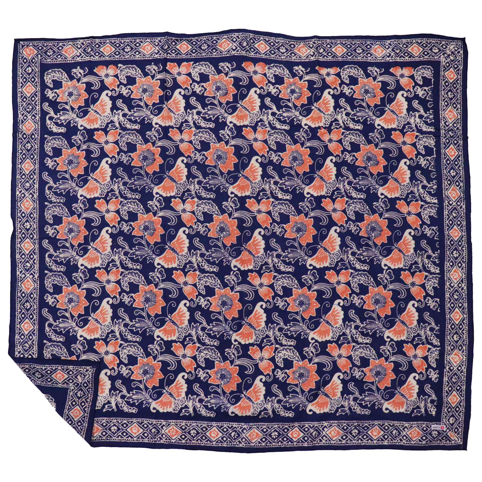 Large 39" Hand Dyed Batik Bandana - Passion Flutter