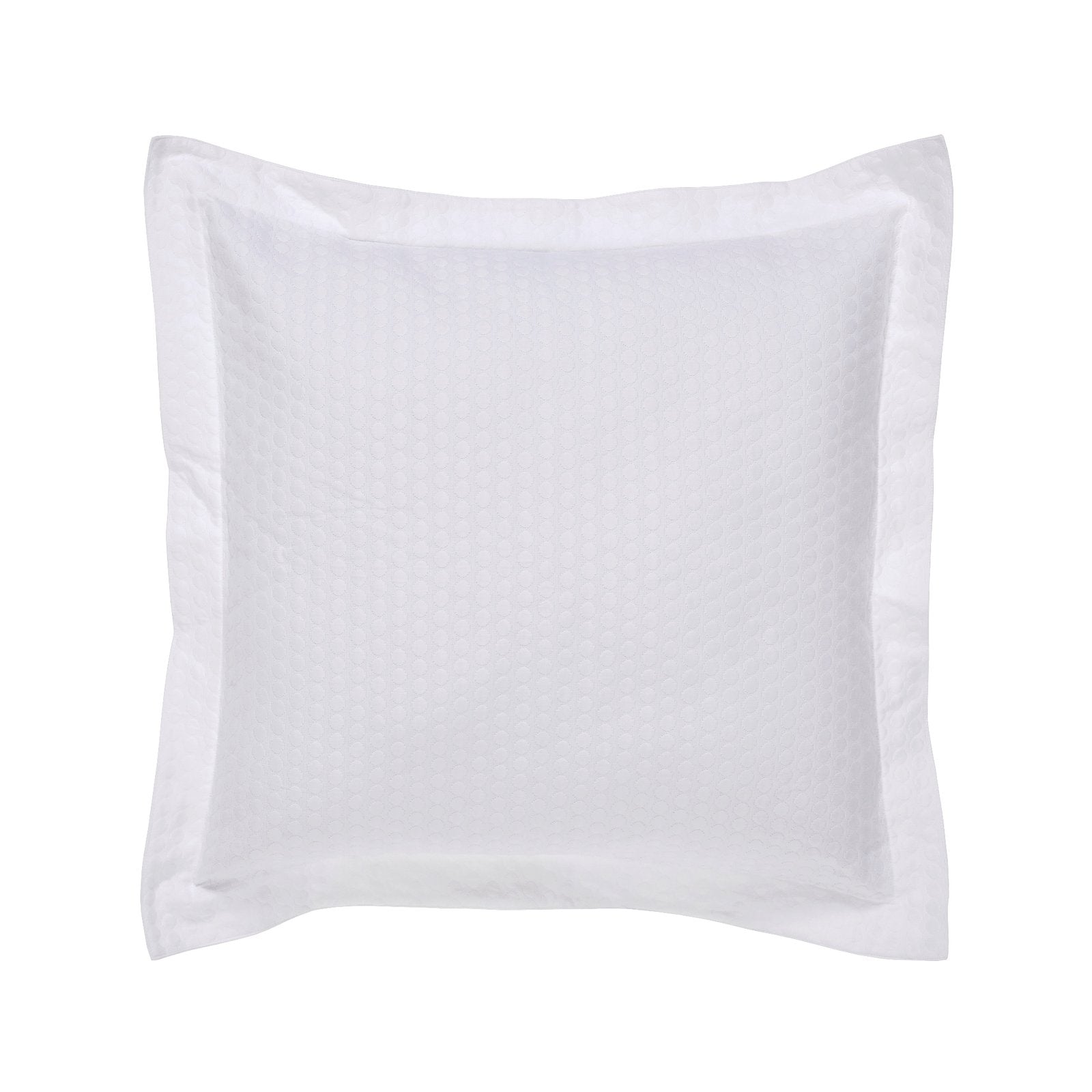 ES-174-X_1|White square pillow sham with a subtle textured pattern, providing elegant layering and sophisticated comfort for bedding.