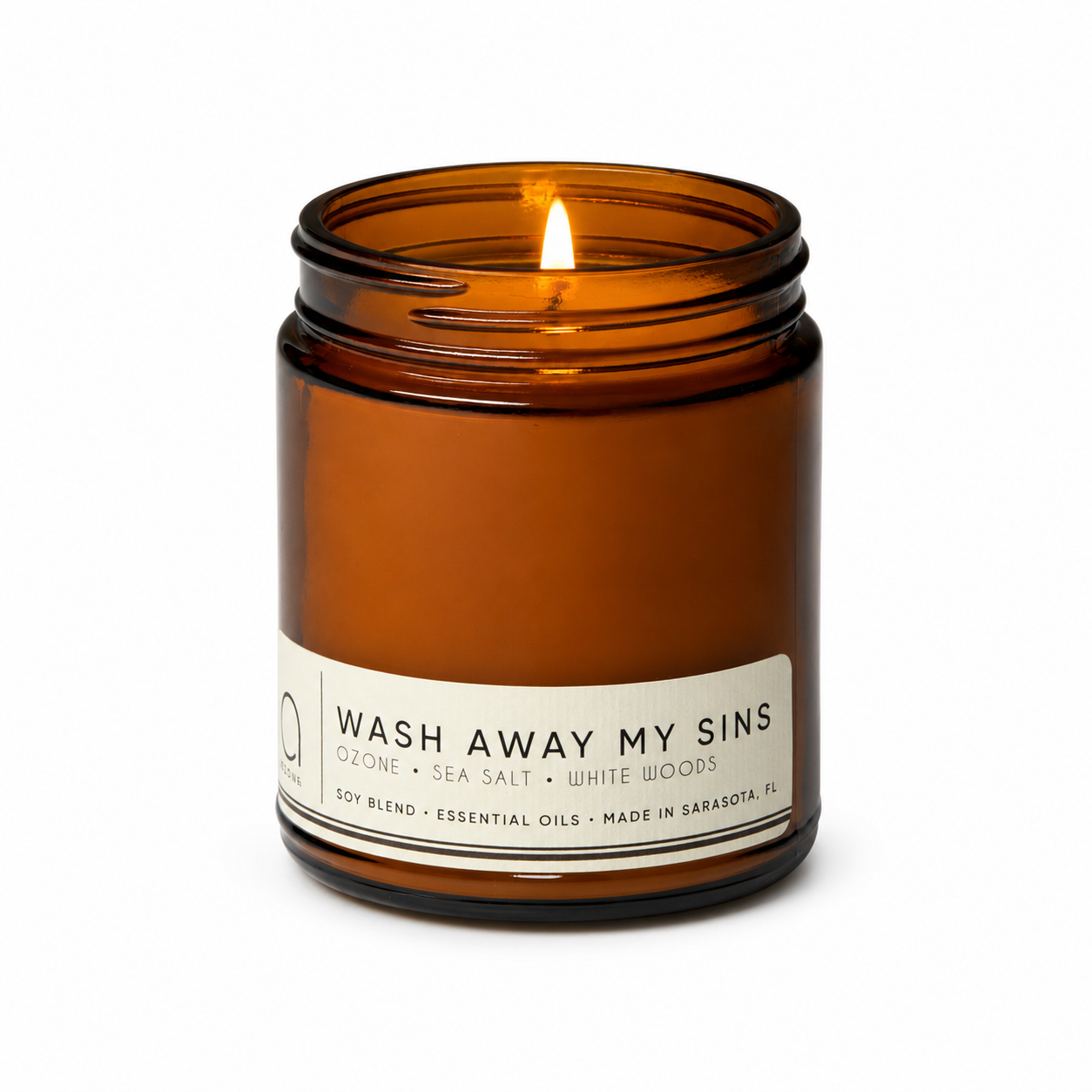 Wash Away My Sins Soy Blend Candle — Sea Salt, Ocean & White Woods