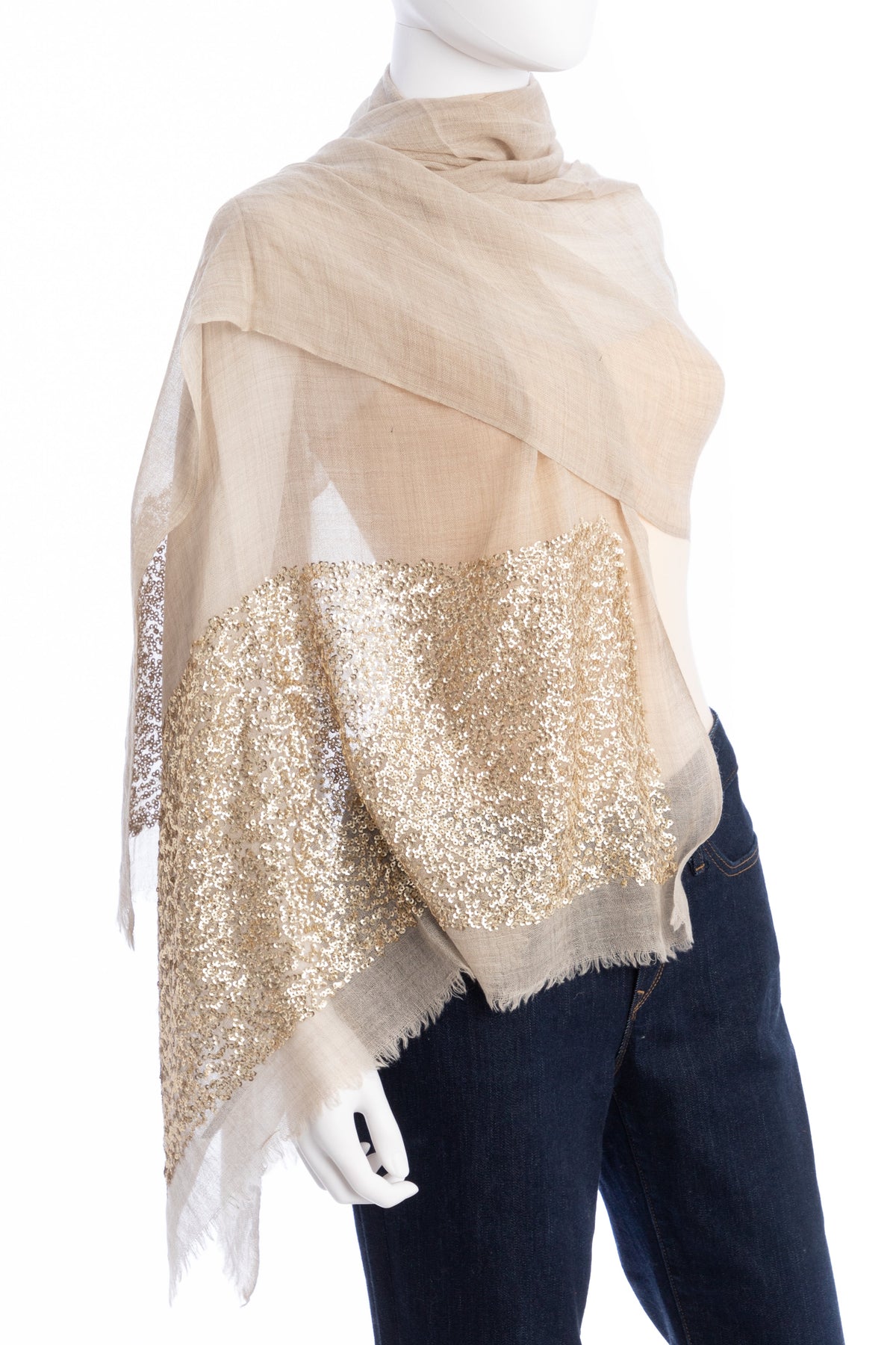 Wool Sparkle Scarf - Ivory