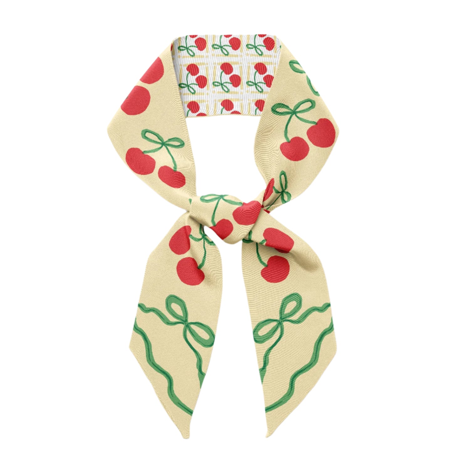 Delicious and timeless cherry twilly silk scarf tie and ribbon from Centinelle.