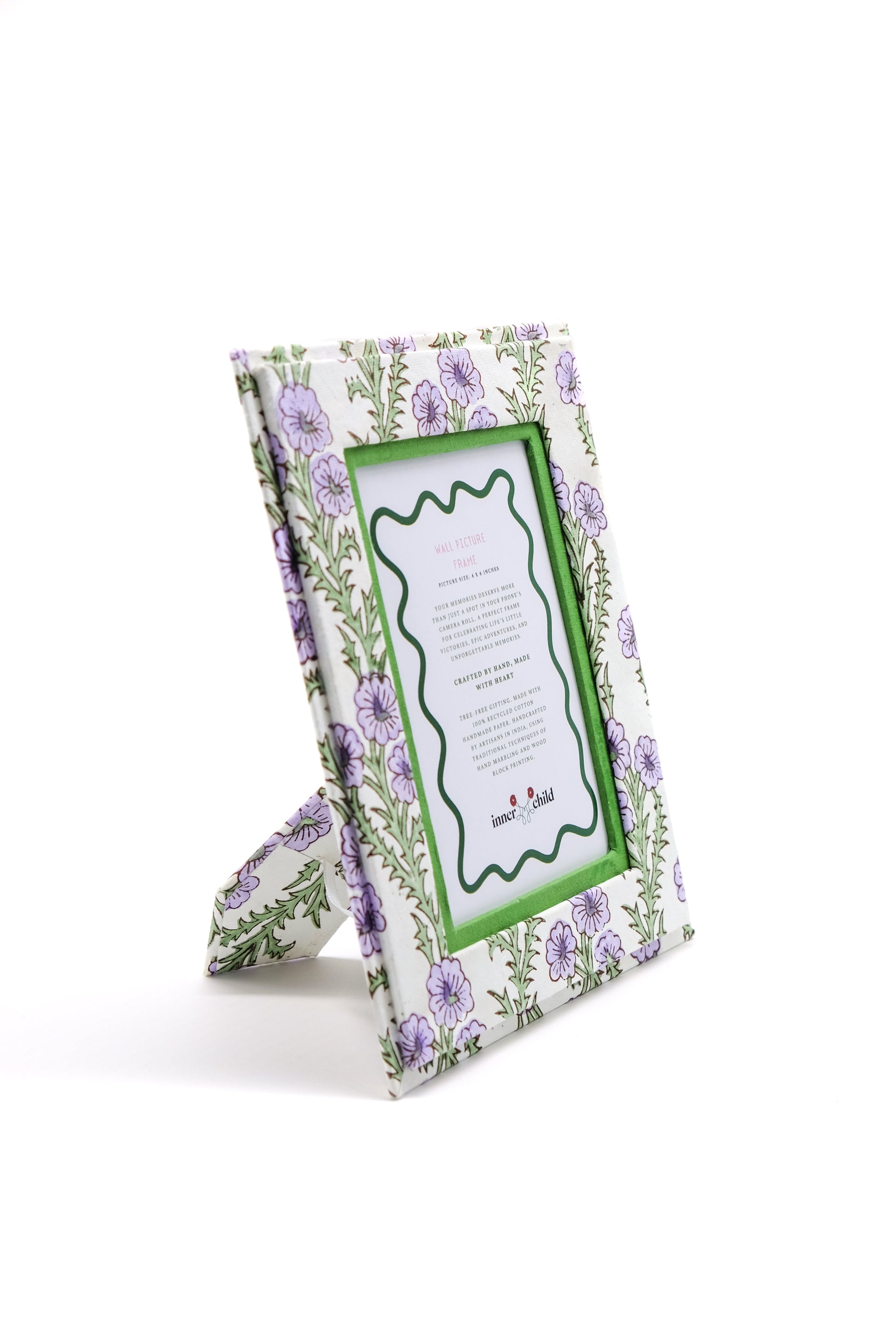 Purple forget-me-not floral 4x6 picture frame by Inner Child